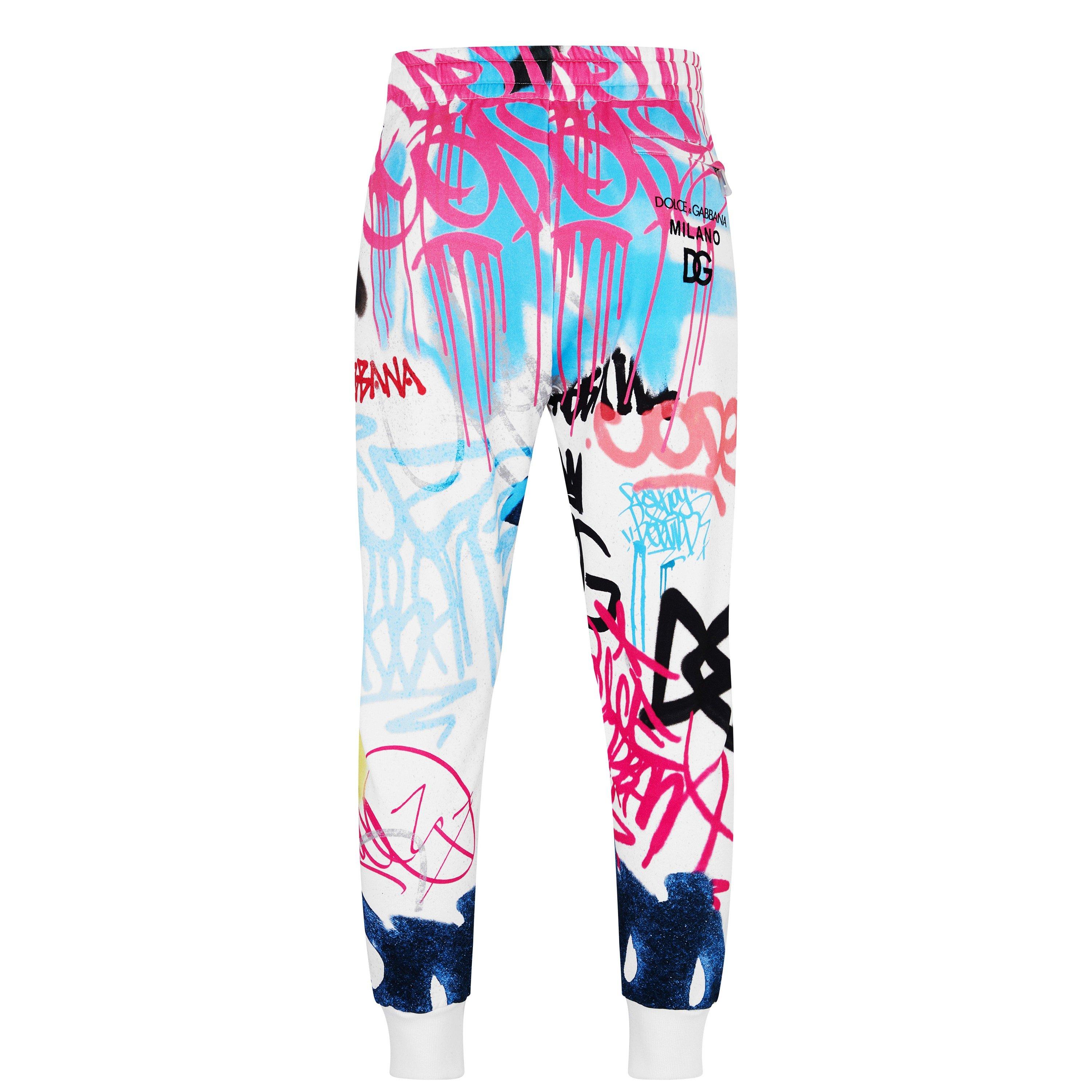 Graf HH4DW - Dolce and Gabbana - Men's Graffiti Closed Hem Jersey Joggers - 6
