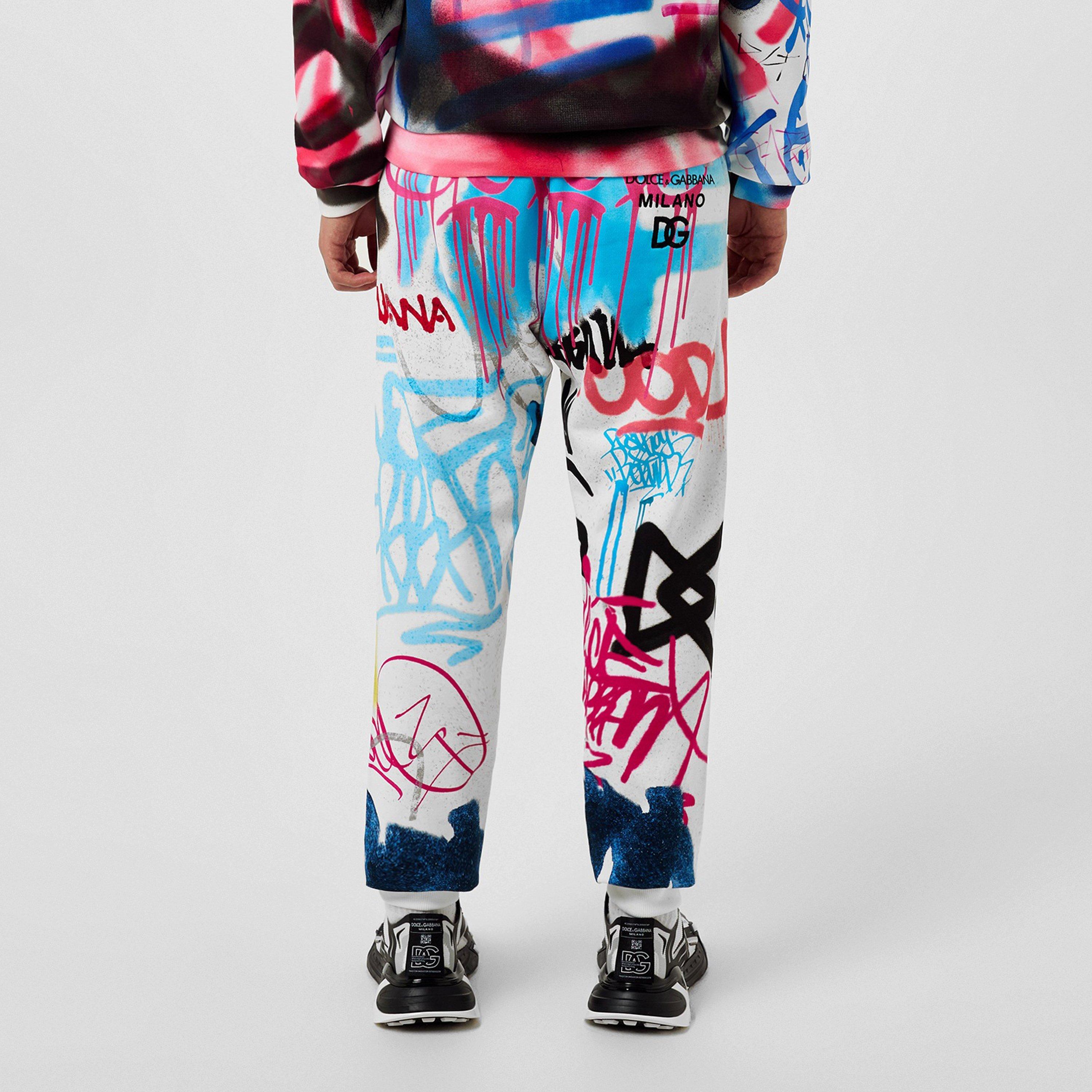 Graf HH4DW - Dolce and Gabbana - Men's Graffiti Closed Hem Jersey Joggers - 3