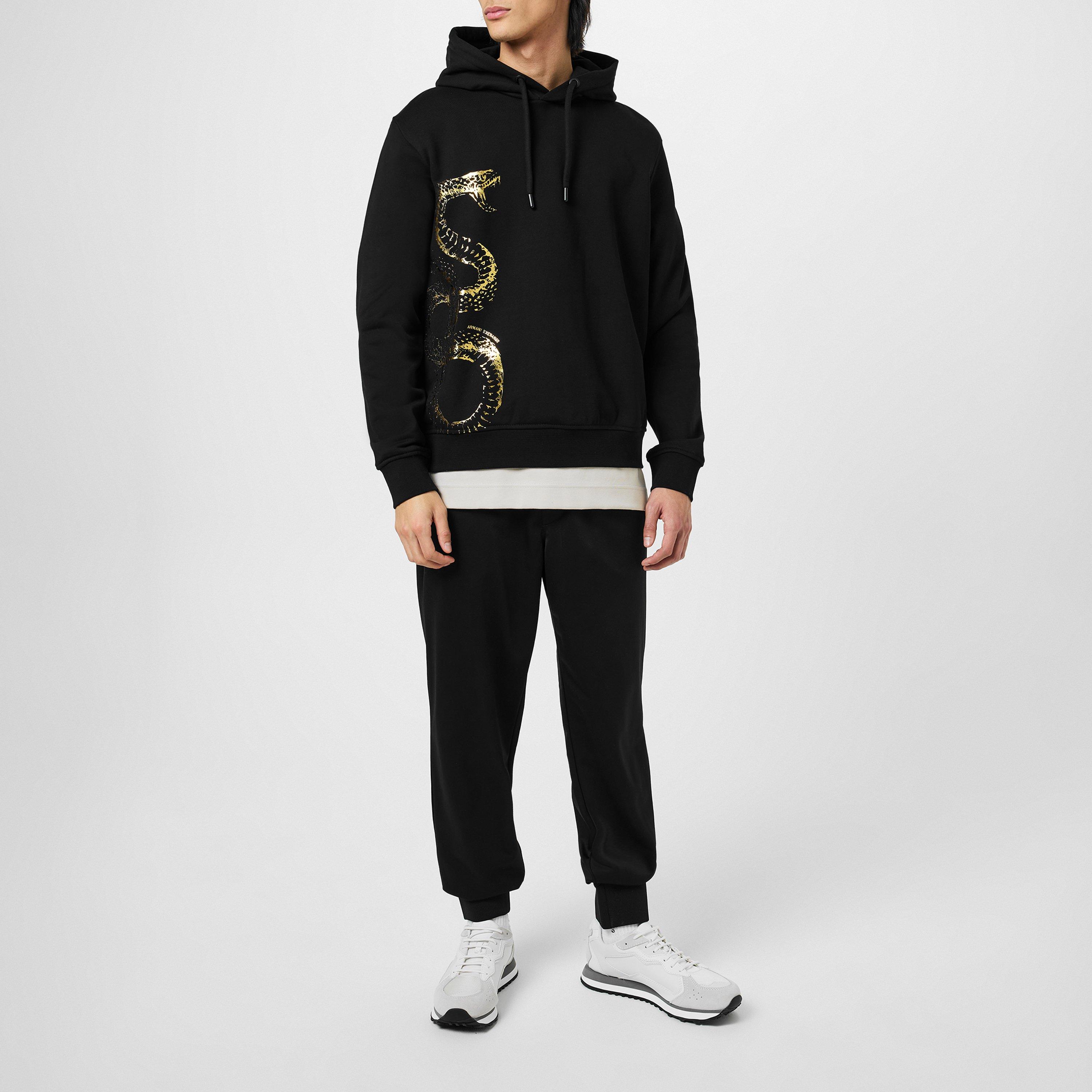 Black - Armani Exchange - Men's Closed Hem Jersey Joggers - 4