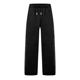 Off White Eyelet Embellished Jogging Bottoms