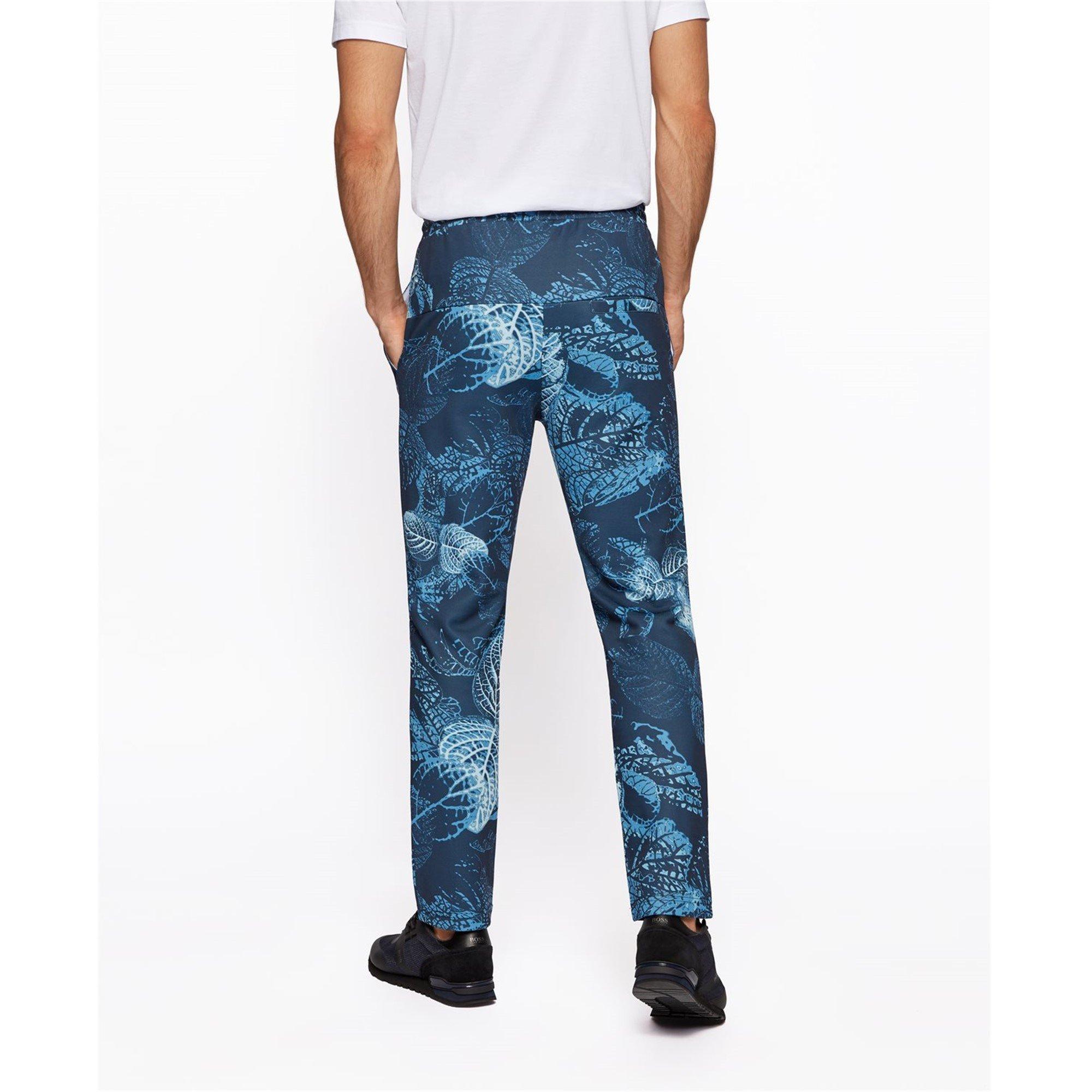 Navy - Boss - Men's Closed Hem Jersey Jogging Bottoms - 3