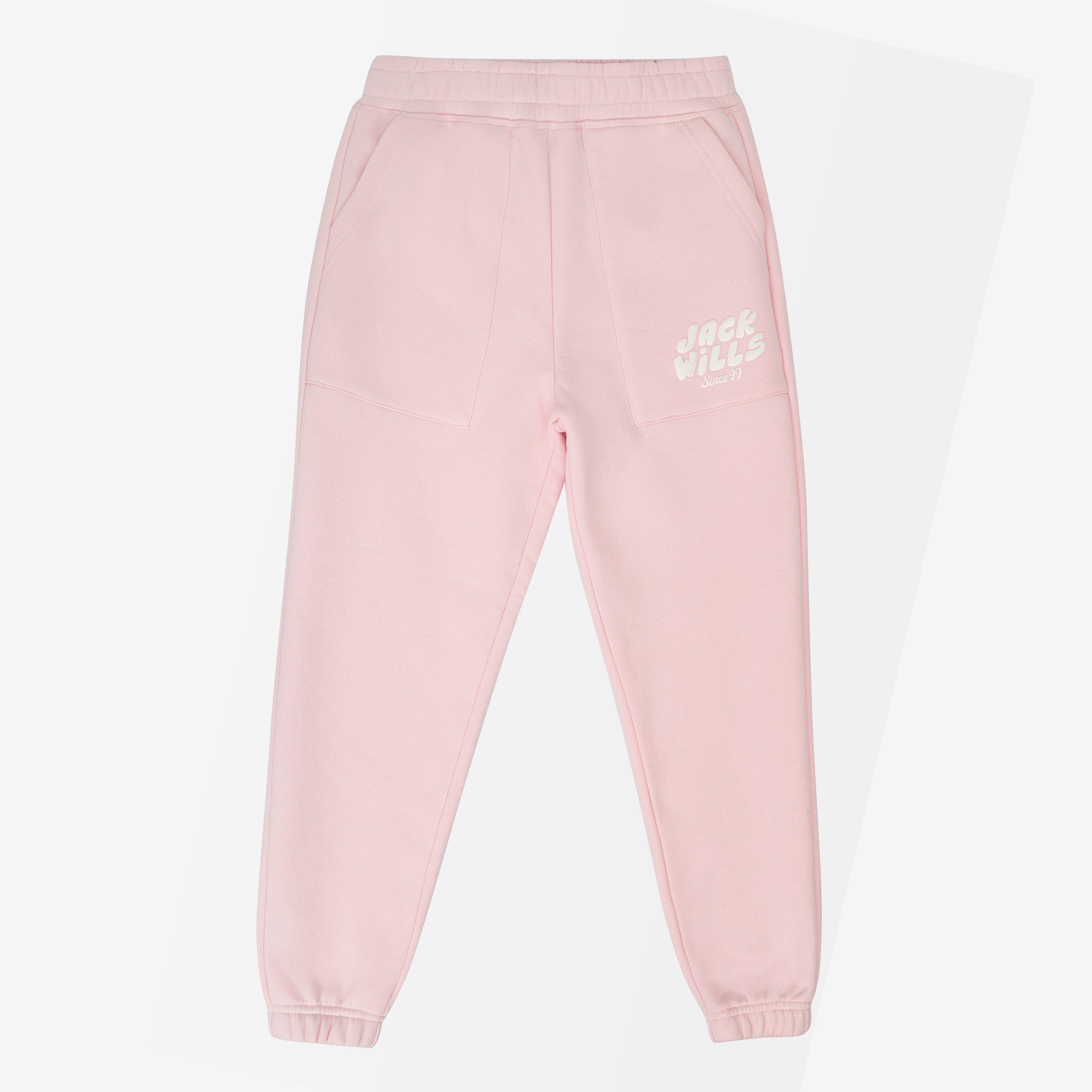 Pink - Jack Wills - Kids JW Loose Fit Closed Hem Fleece Joggers - 1