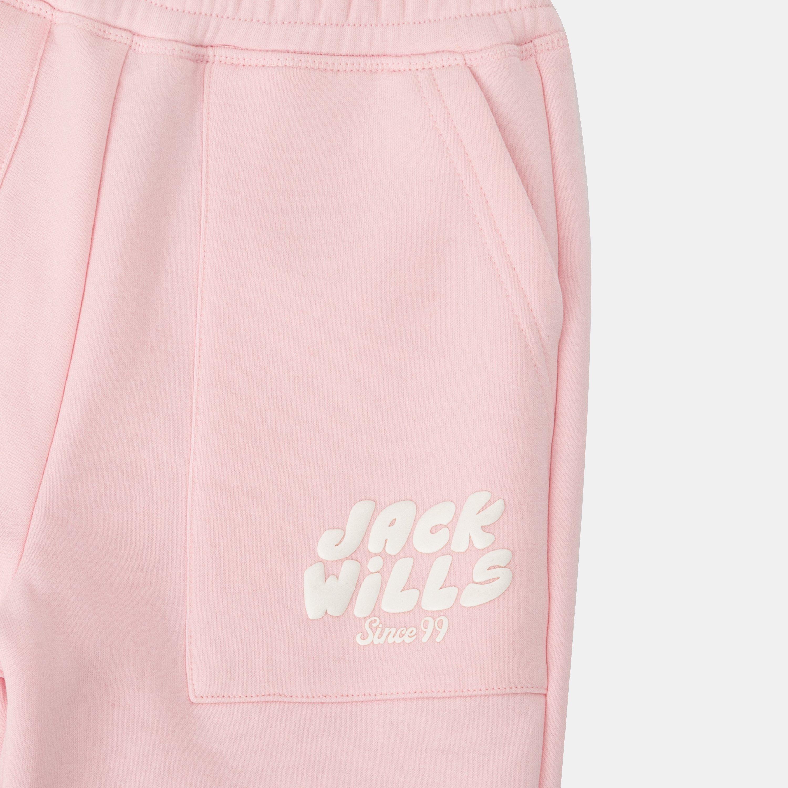 Pink - Jack Wills - Kids JW Loose Fit Closed Hem Fleece Joggers - 3