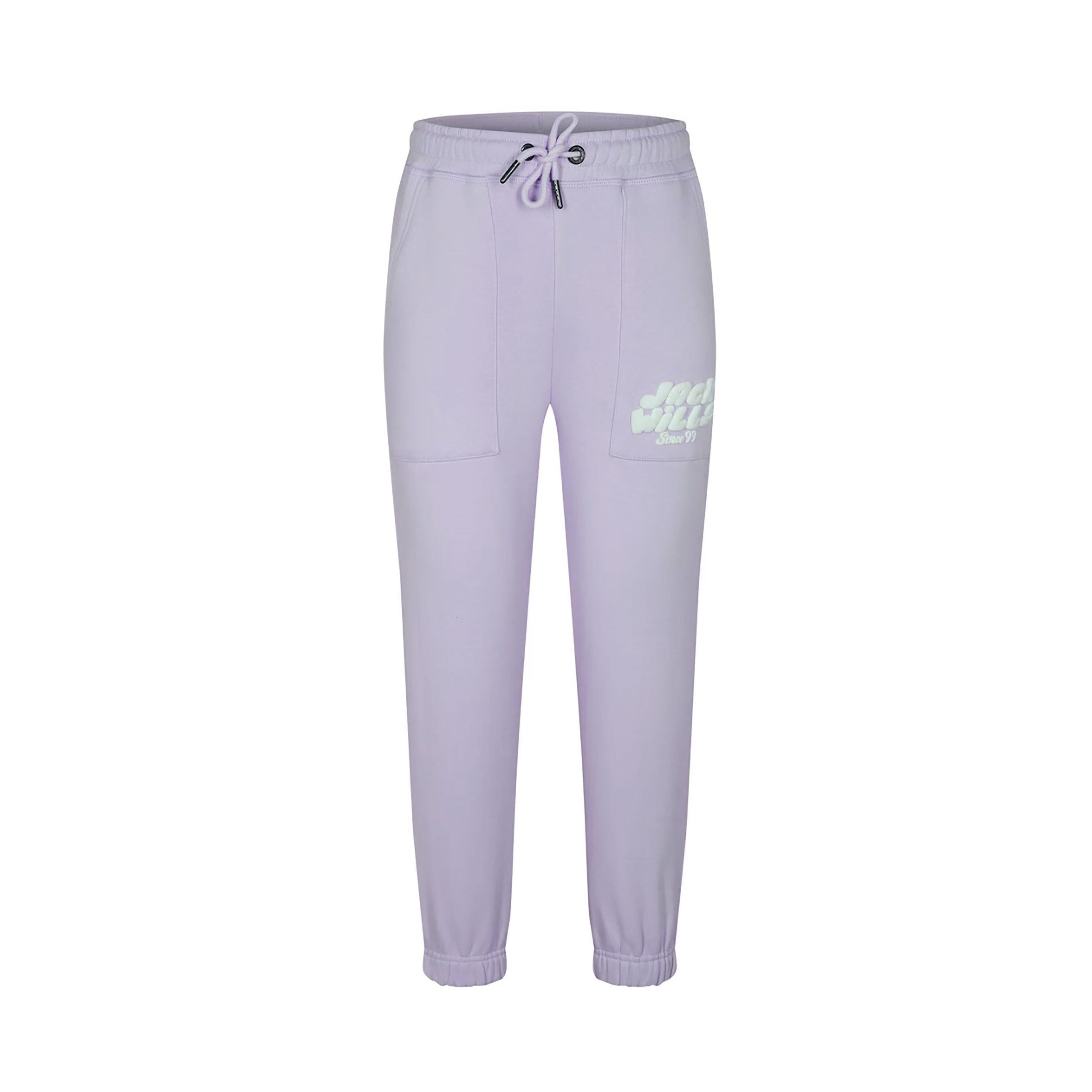 Jack Wills Girls Kids Jw Loose Fit Closed Hem Fleece Joggers - Lilac - 11-12 (L)