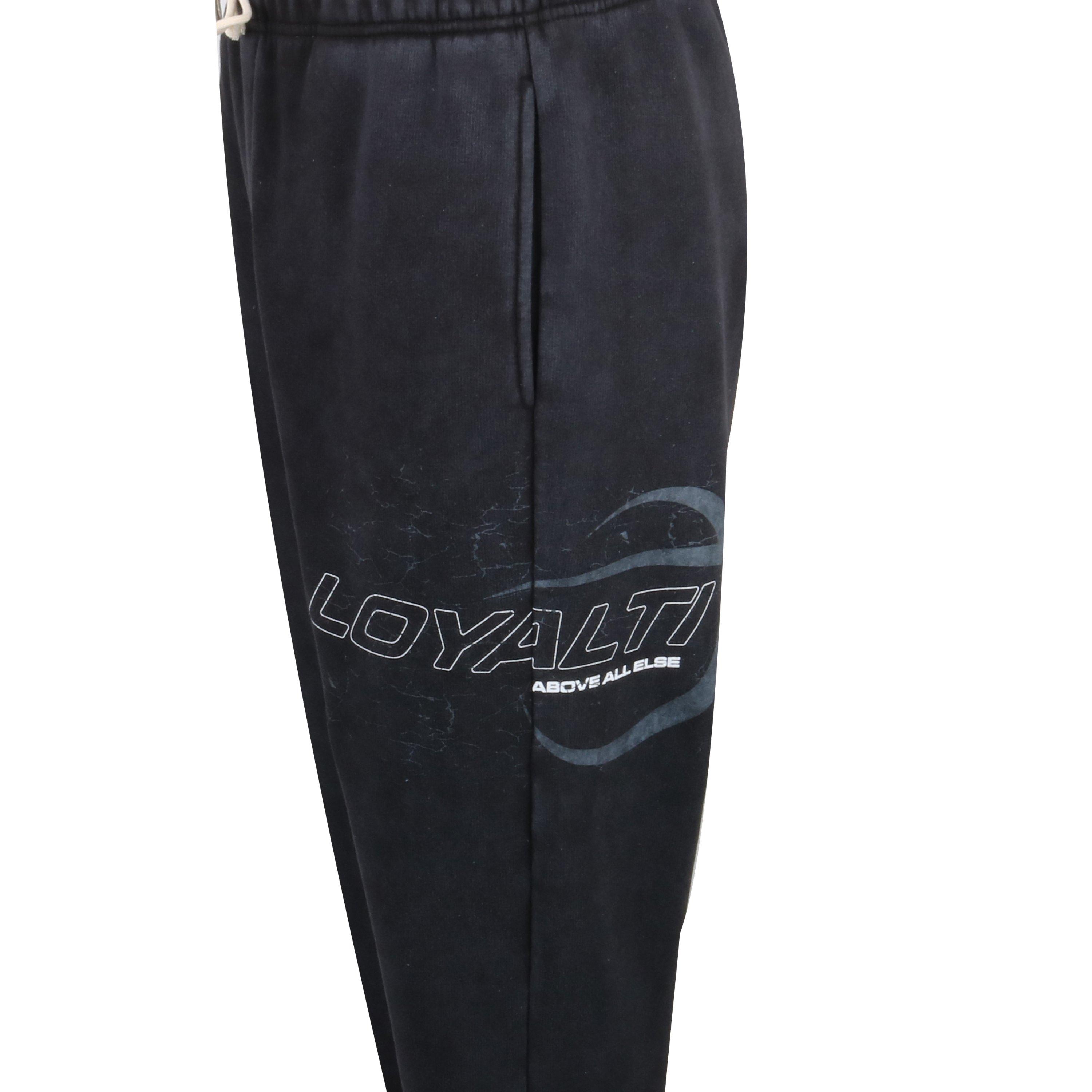 Washed Black - Loyalti - Moto Closed Hem Fleece Joggers - 3