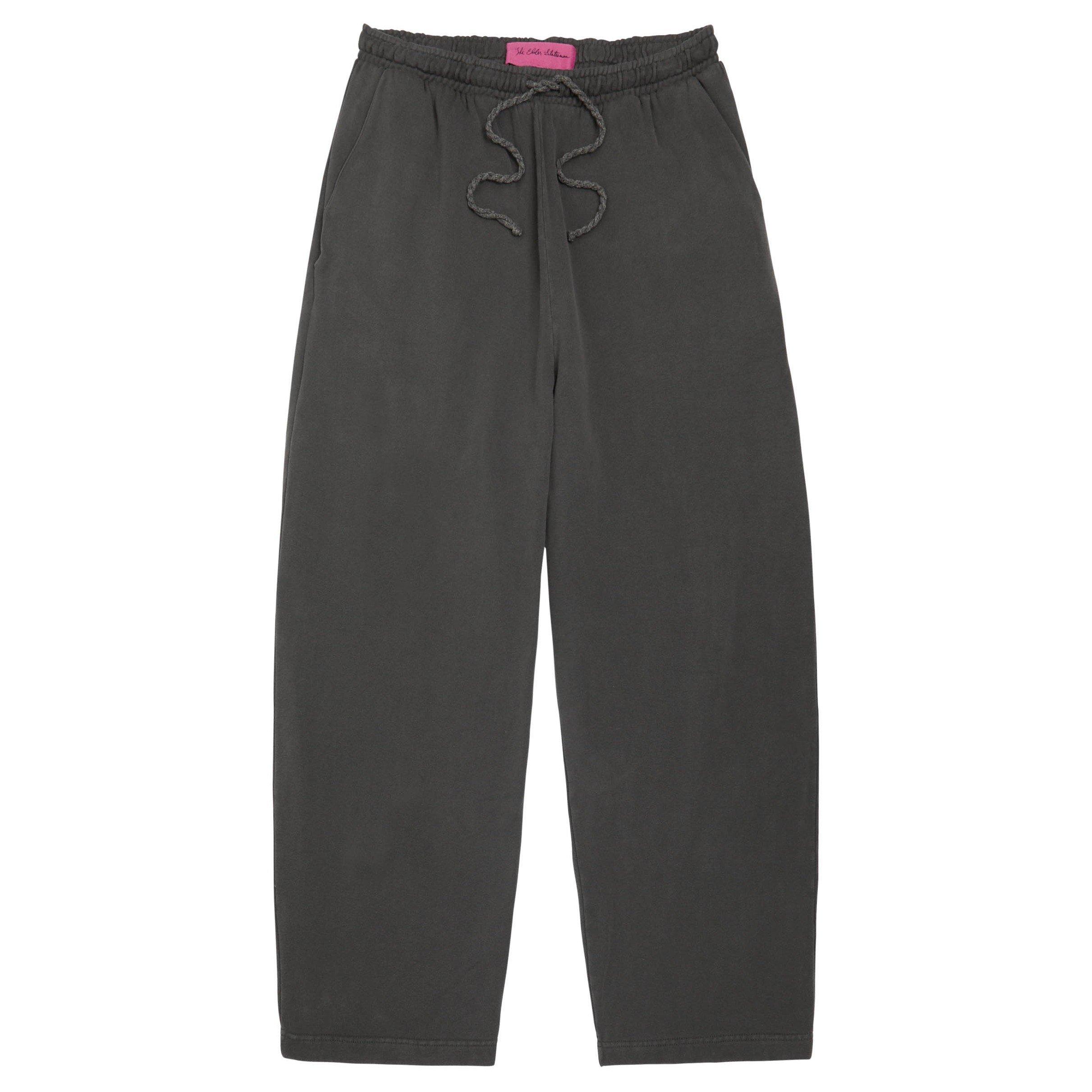 DARK GREY - The Elder Statesman - TES DAILY WIDE LEG SWEATPANTS