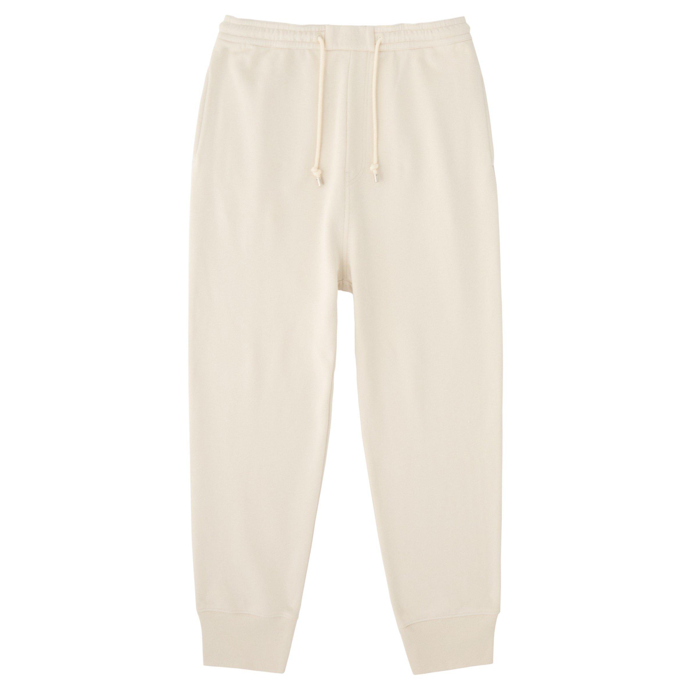 CREAM - LOEWE - Men's Anagram Sweatpants Cotton Relaxed-Fit Joggers