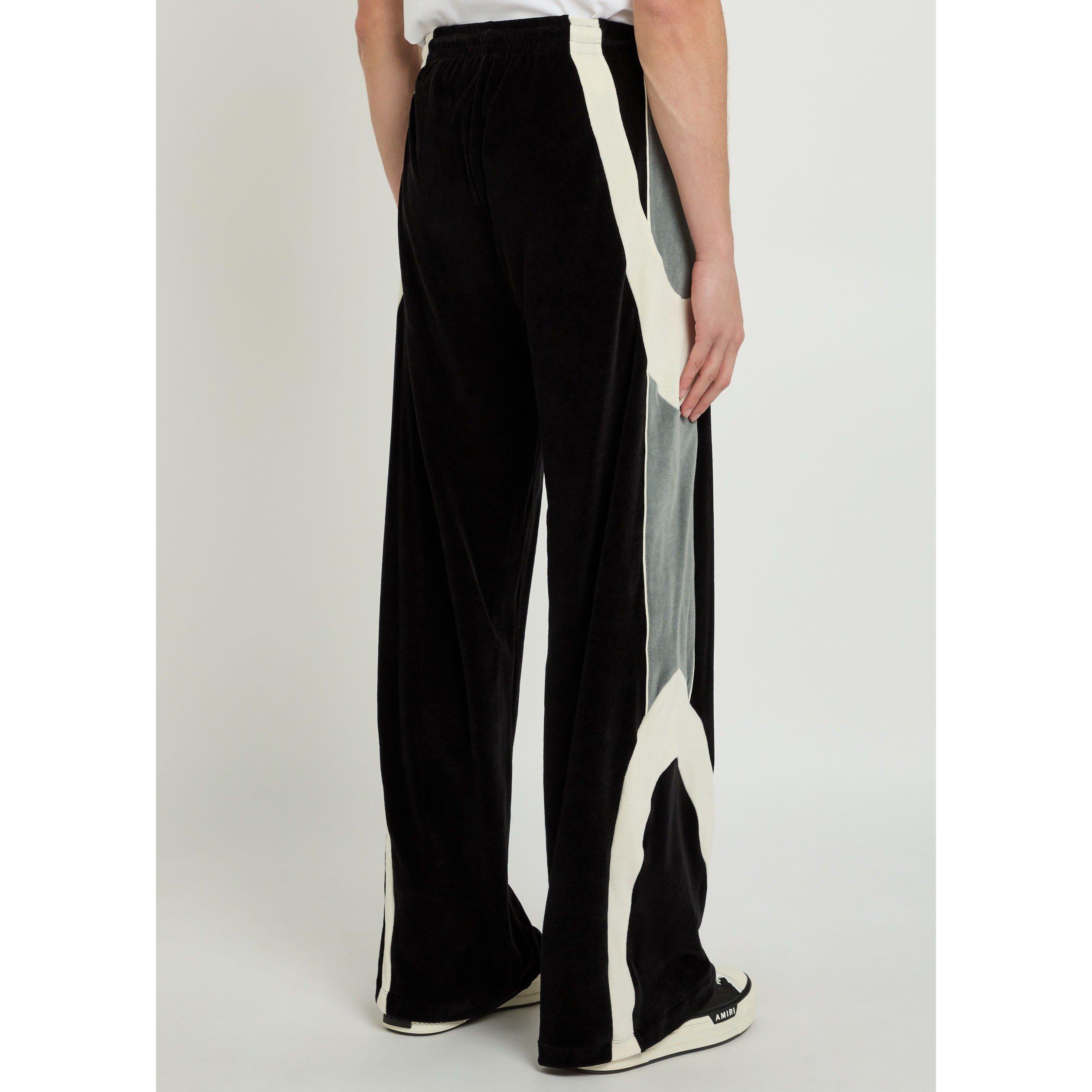 BLACK - Amiri - Men's Colour Blocked Velour Relaxed-Fit Joggers - 3