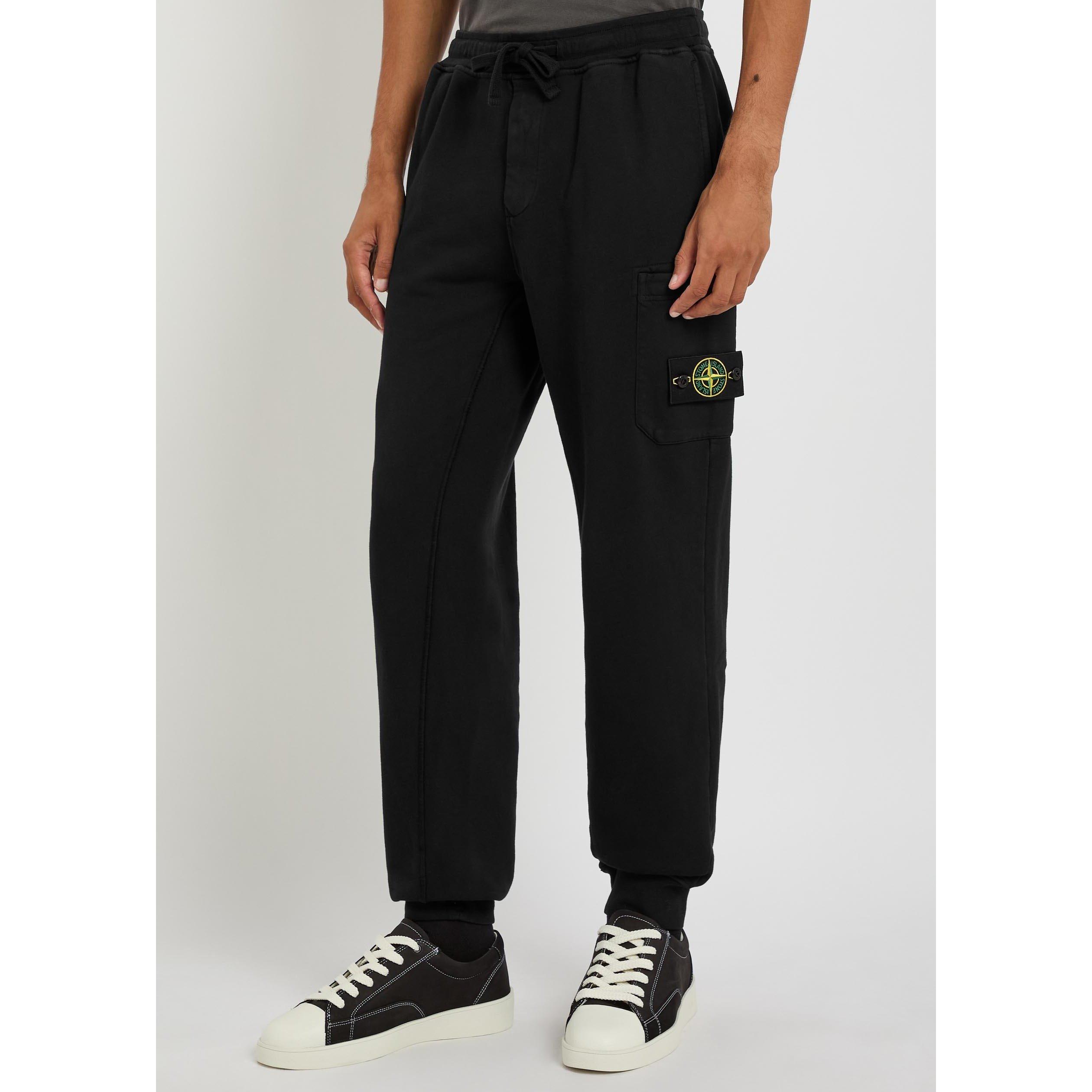 BLACK - Stone Island - Men's Cotton Tapered-Fit Joggers - 2
