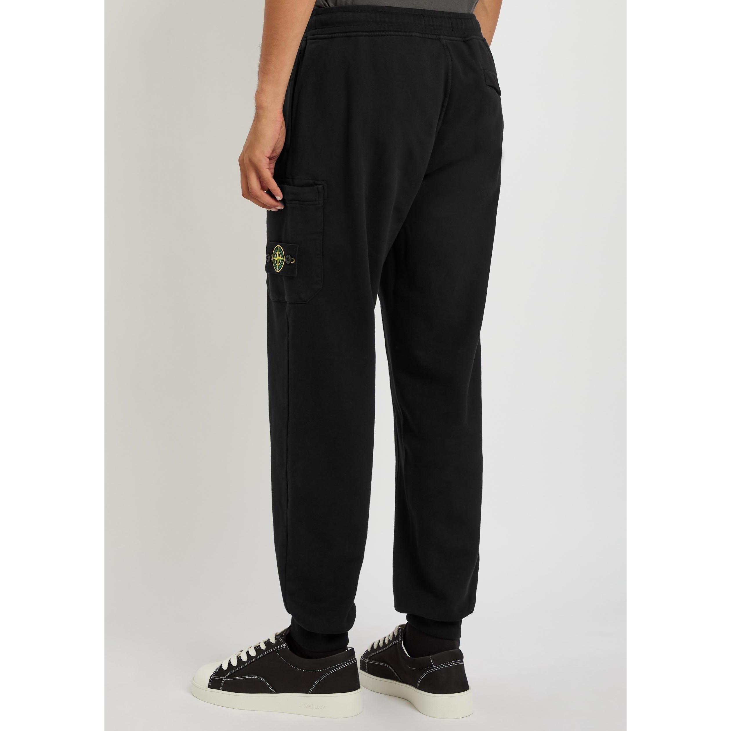 BLACK - Stone Island - Men's Cotton Tapered-Fit Joggers - 3