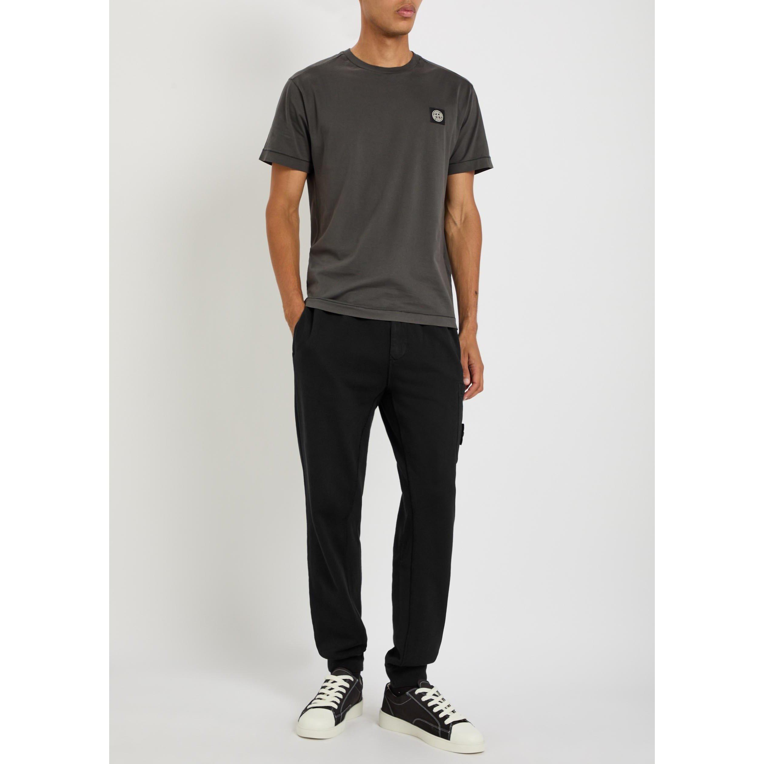 BLACK - Stone Island - Men's Cotton Tapered-Fit Joggers - 5