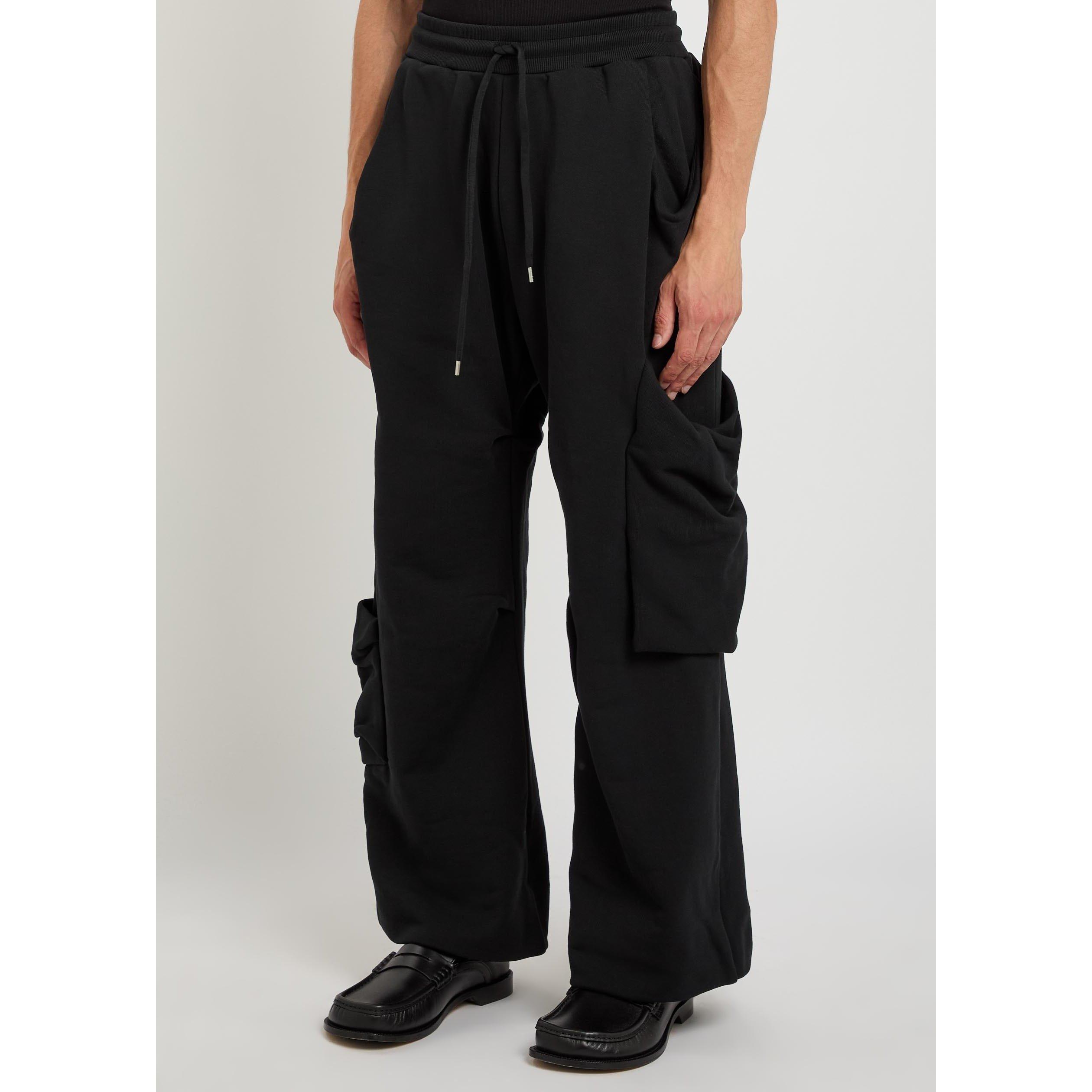 BLACK - Vivienne Westwood - Men's Achilles Cotton Relaxed-Fit Wide-Leg Joggers - 2