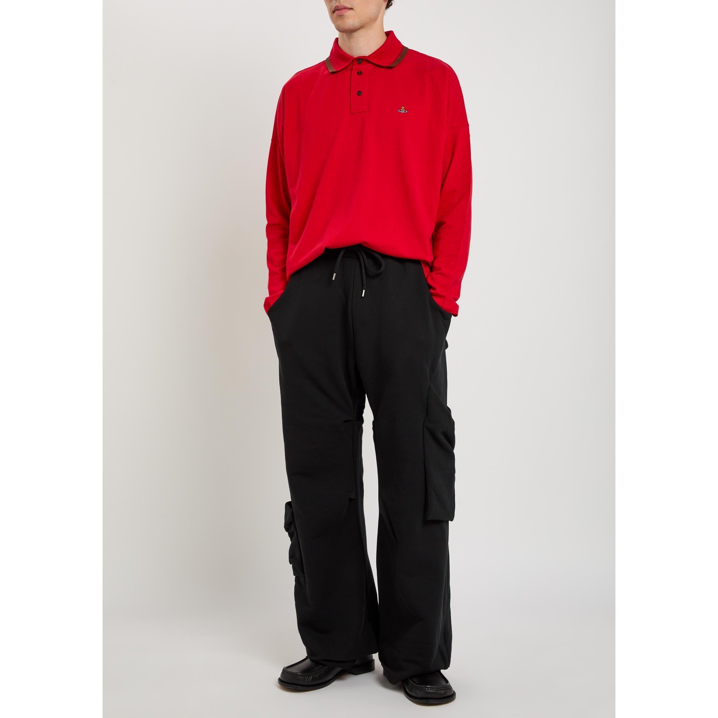 BLACK - Vivienne Westwood - Men's Achilles Cotton Relaxed-Fit Wide-Leg Joggers - 5