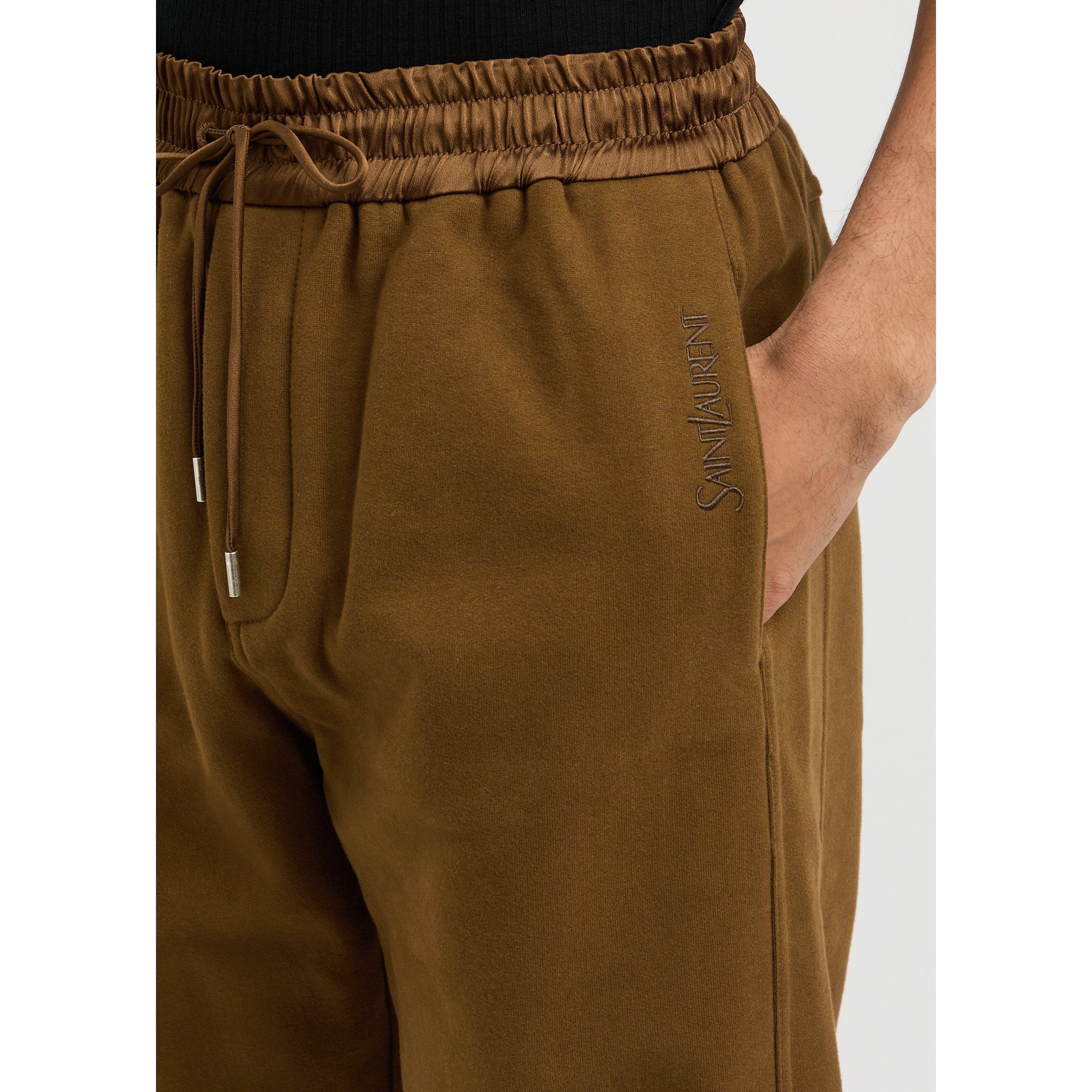 BROWN - Saint Laurent - SL WIDE LEG SWEATPANT - 4