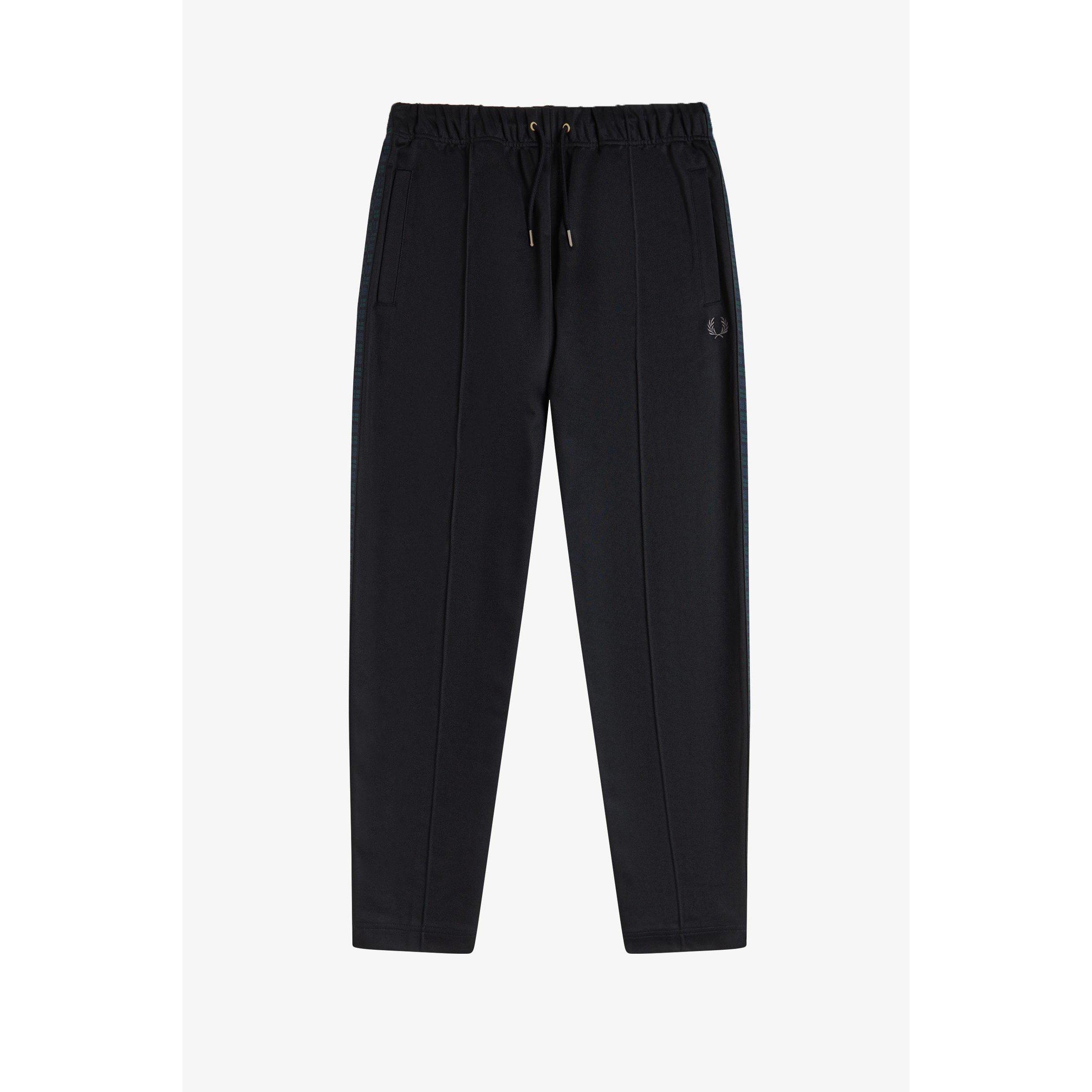 Black 102 - Fred Perry - Men's Blackwatch Open Hem Woven Tracksuit Joggers - 1