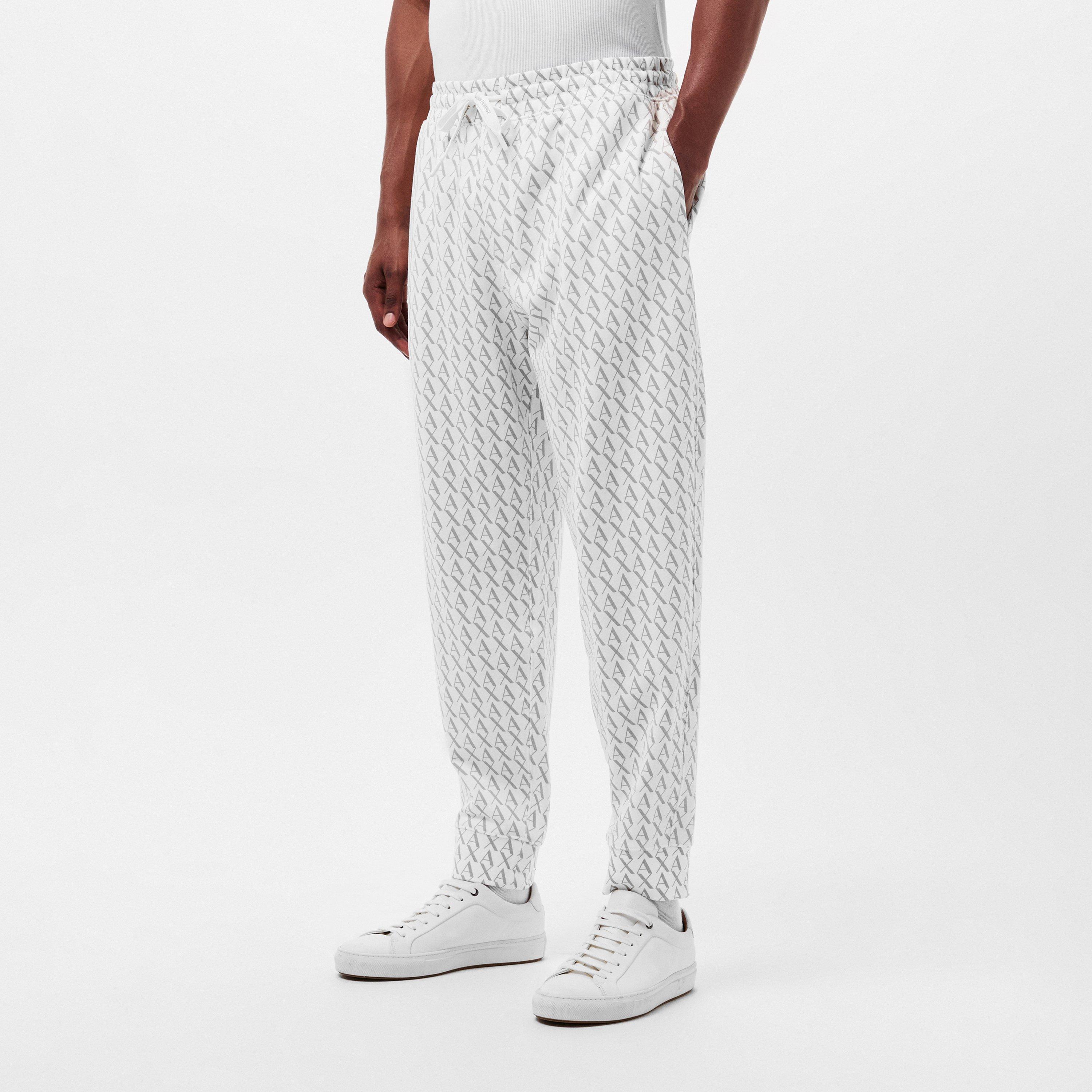 Off White/Ash - Armani Exchange - Men's Closed Hem Woven Joggers - 3