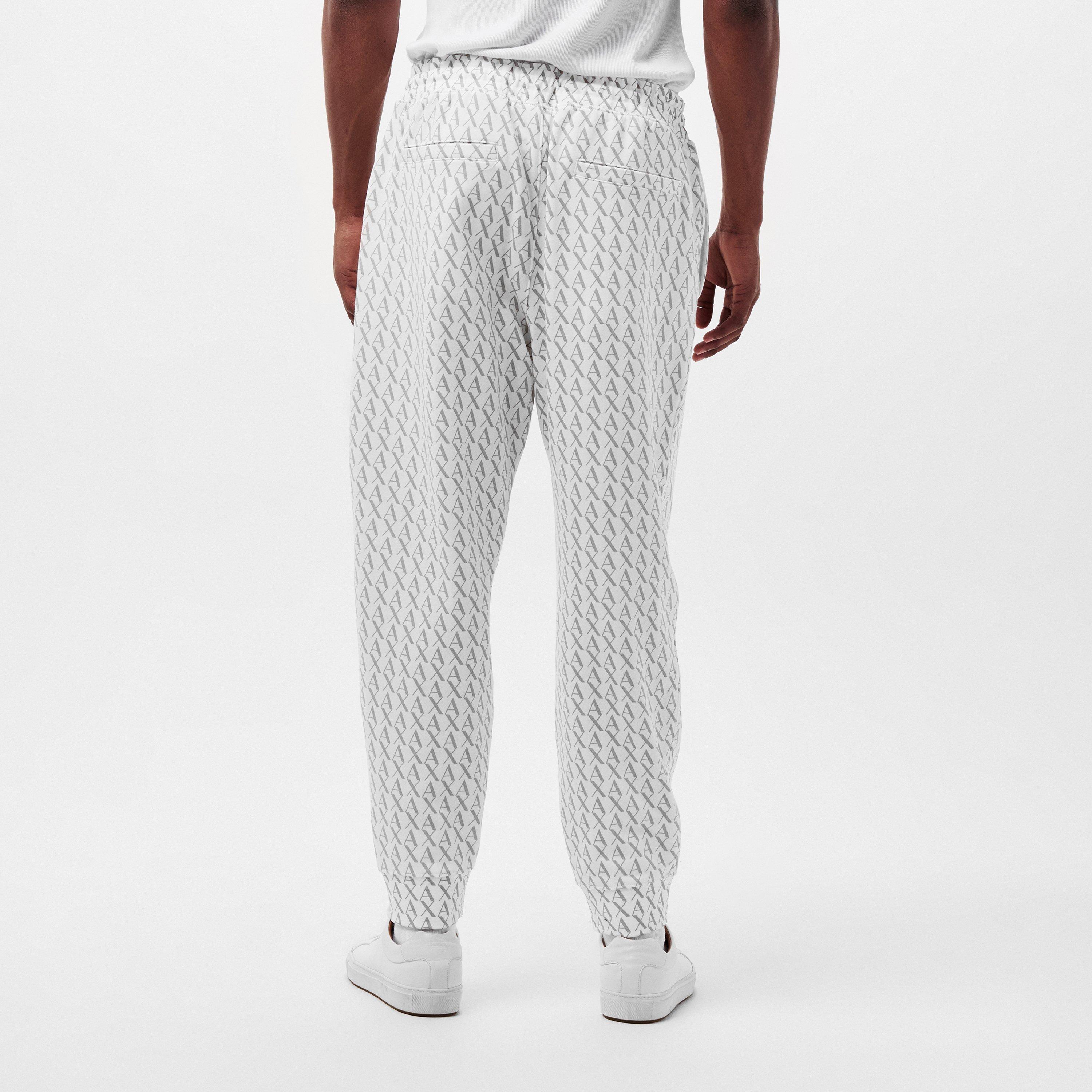 Off White/Ash - Armani Exchange - Men's Closed Hem Woven Joggers - 4