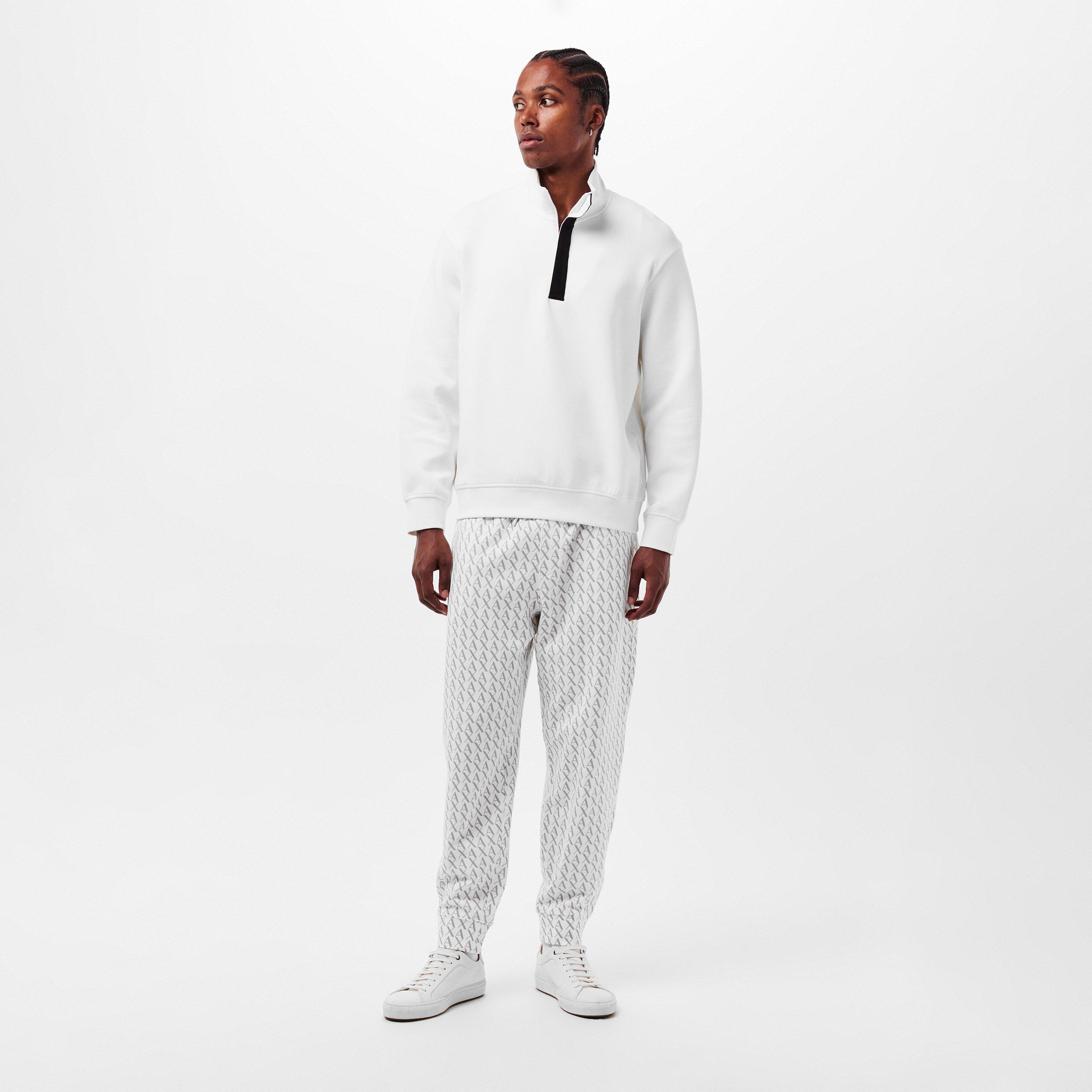 Off White/Ash - Armani Exchange - Men's Closed Hem Woven Joggers - 6