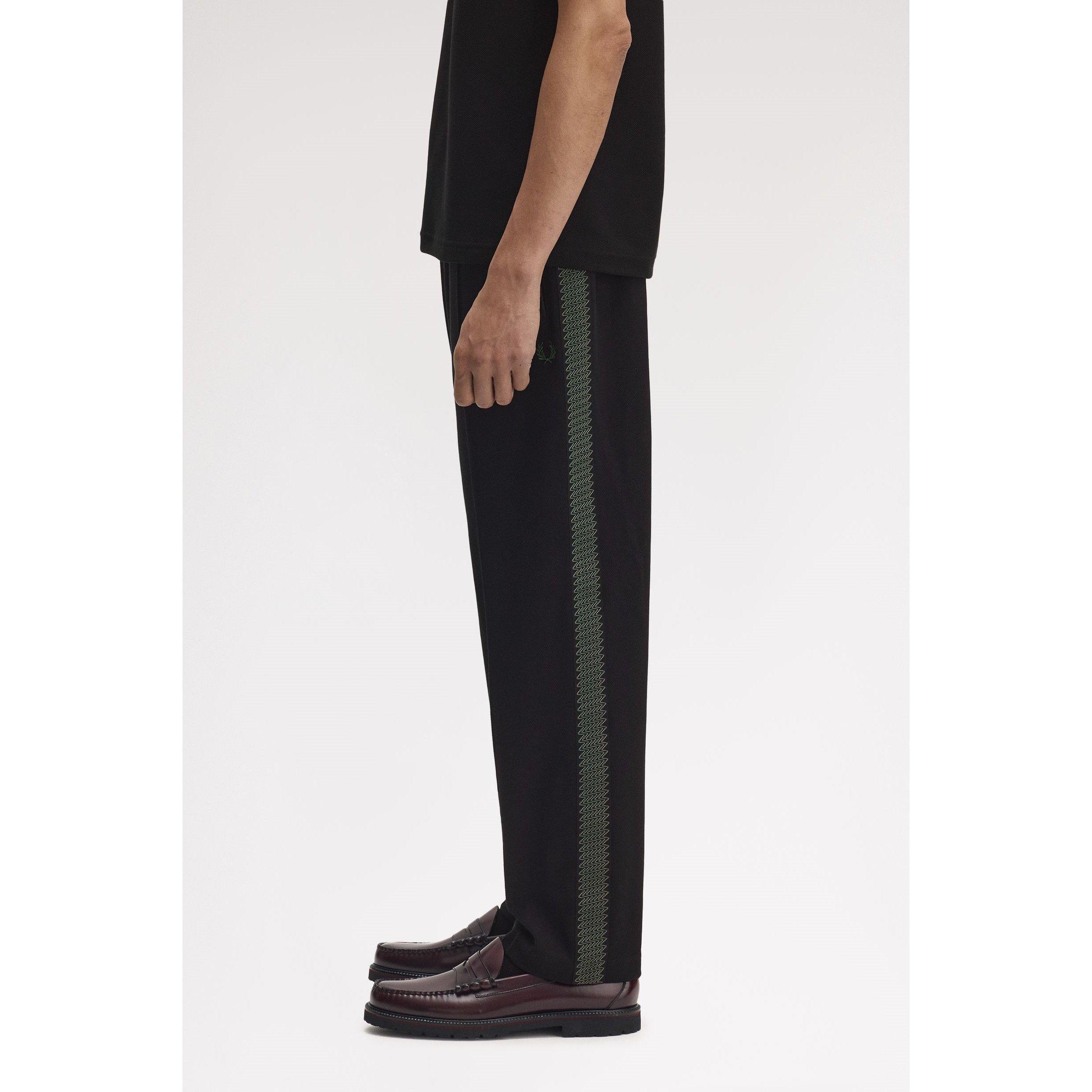 Black 102 - Fred Perry - Men's Side Tape Open Hem Woven Joggers - 4