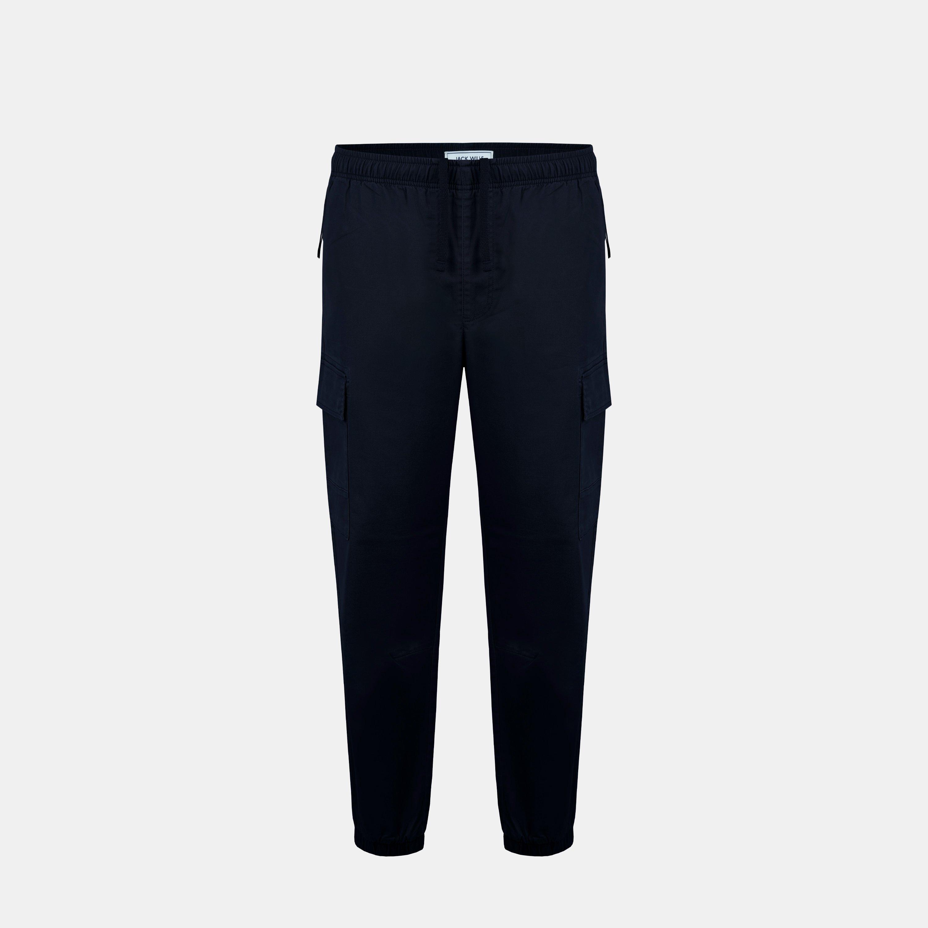Zwart - Jack Wills - Men's Black Closed Hem Woven Tracksuit Joggers - 1