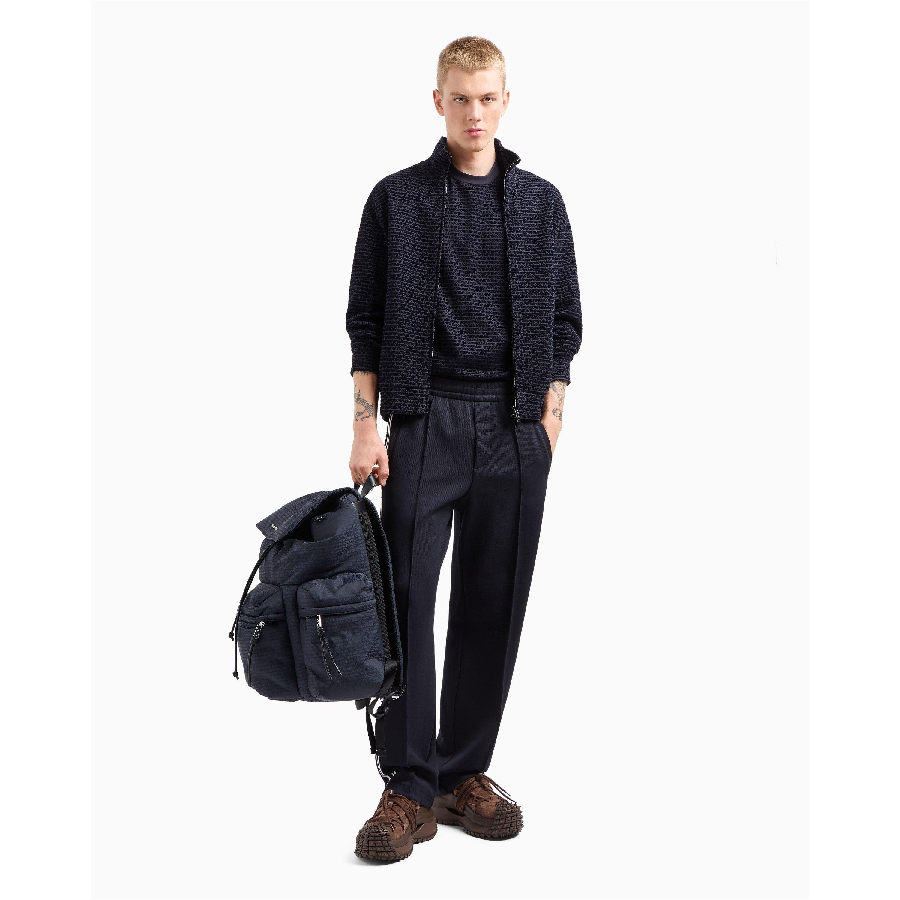 Navy 0920 - Emporio Armani - Men's Open Hem Woven Joggers - 3