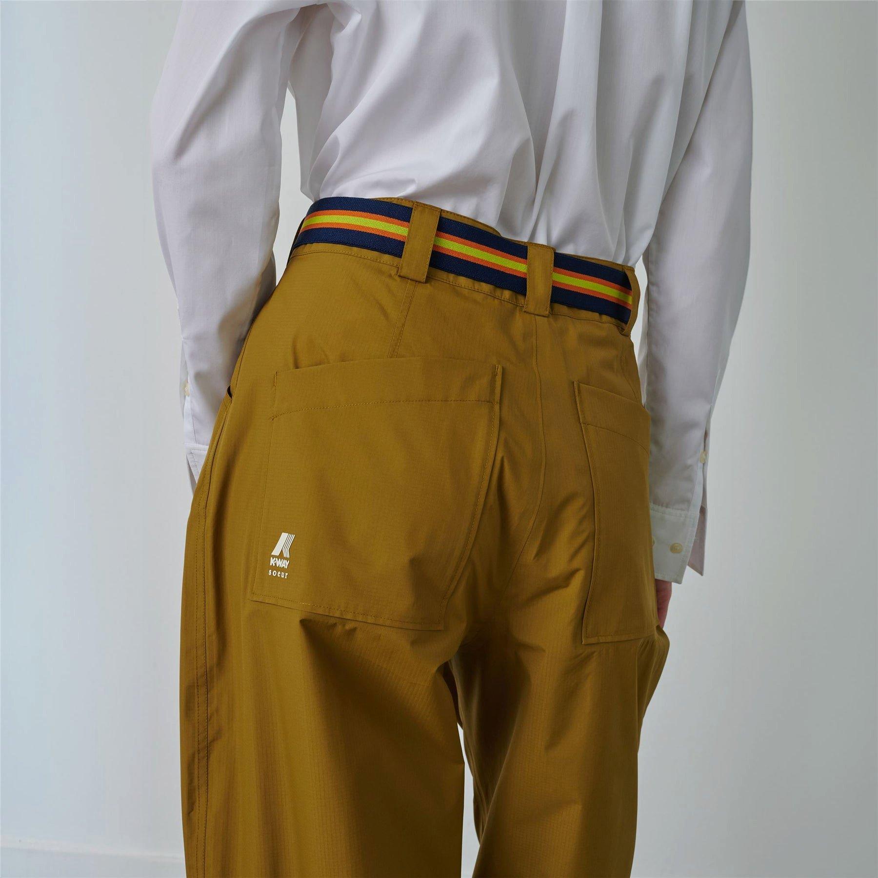 Brwn/Yellow WJ9 - K Way - Men's Kway Open Hem Woven Joggers - 4