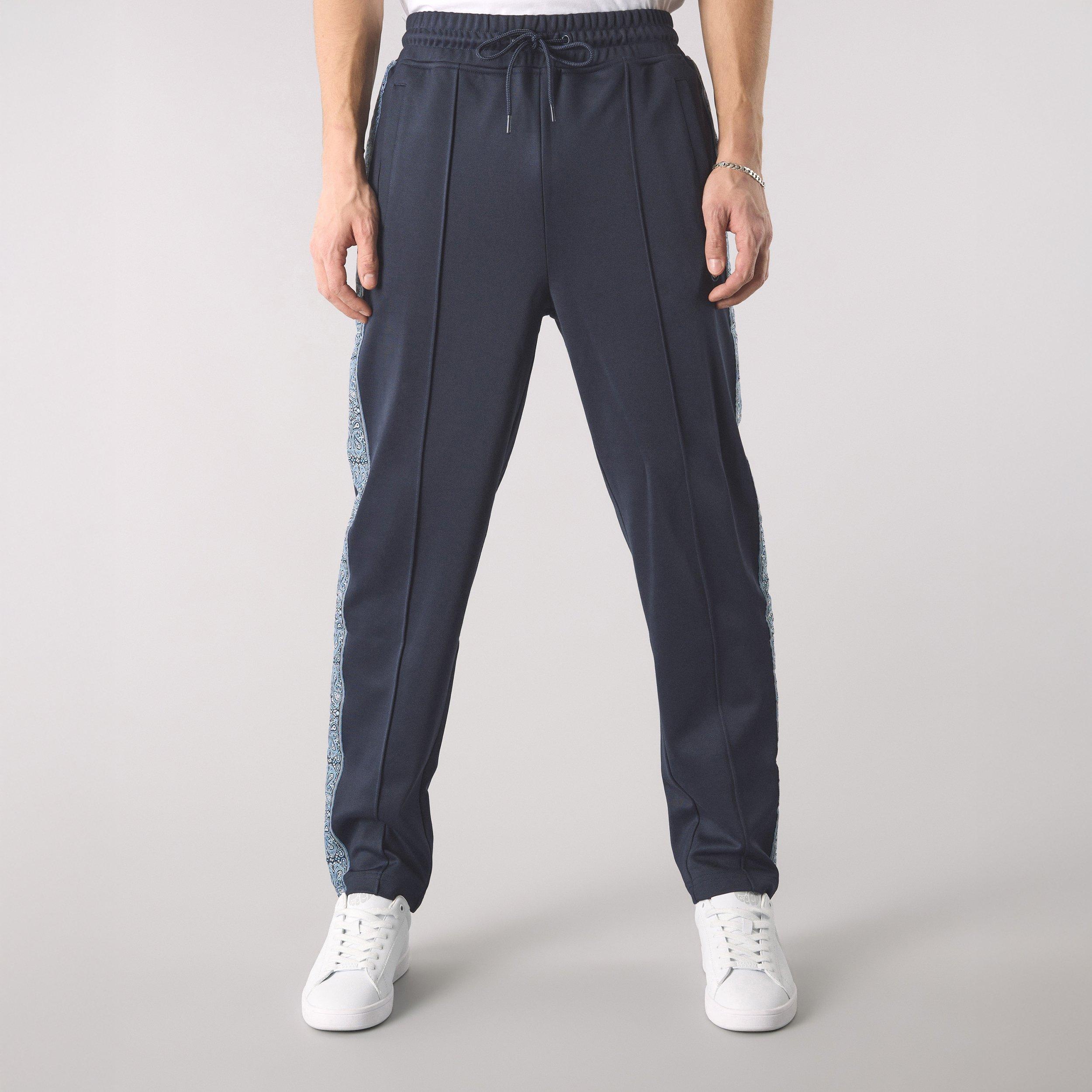 Marine - Pretty Green - Men's Eclipse Paisley Open Hem Woven Joggers - 3