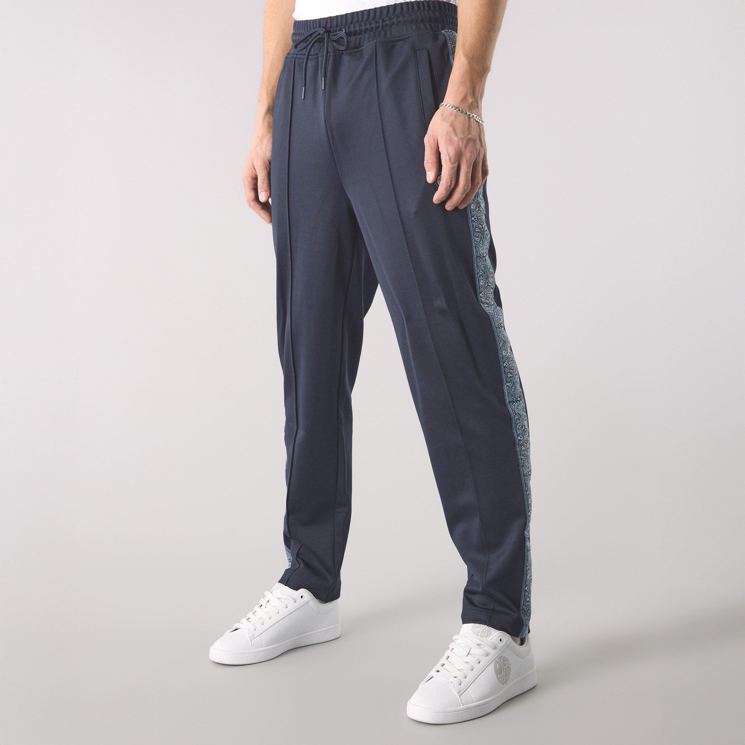 Marine - Pretty Green - Men's Eclipse Paisley Open Hem Woven Joggers - 4