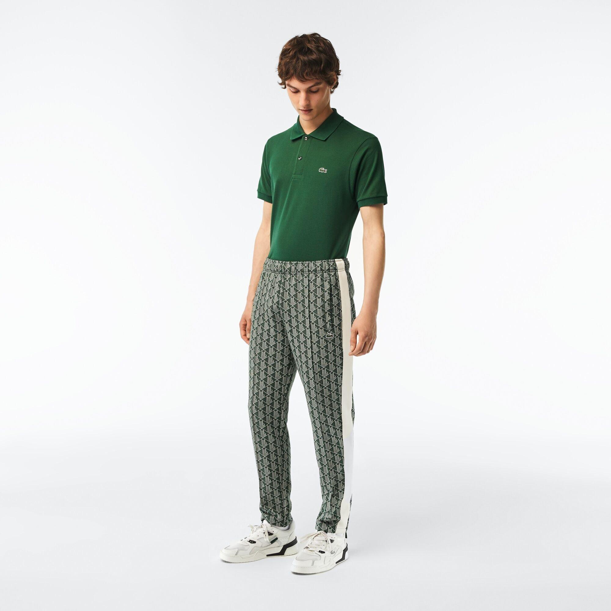 Green/Wood - Lacoste - Men's Open Hem Woven Joggers - 1