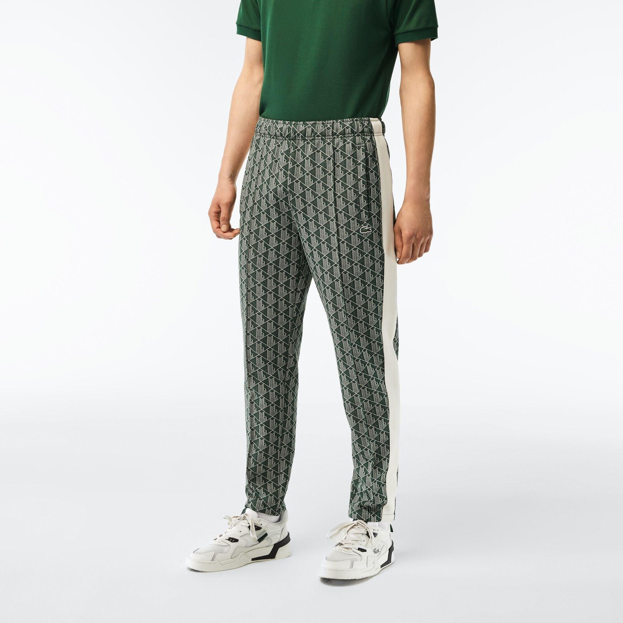 Green/Wood - Lacoste - Men's Open Hem Woven Joggers - 2