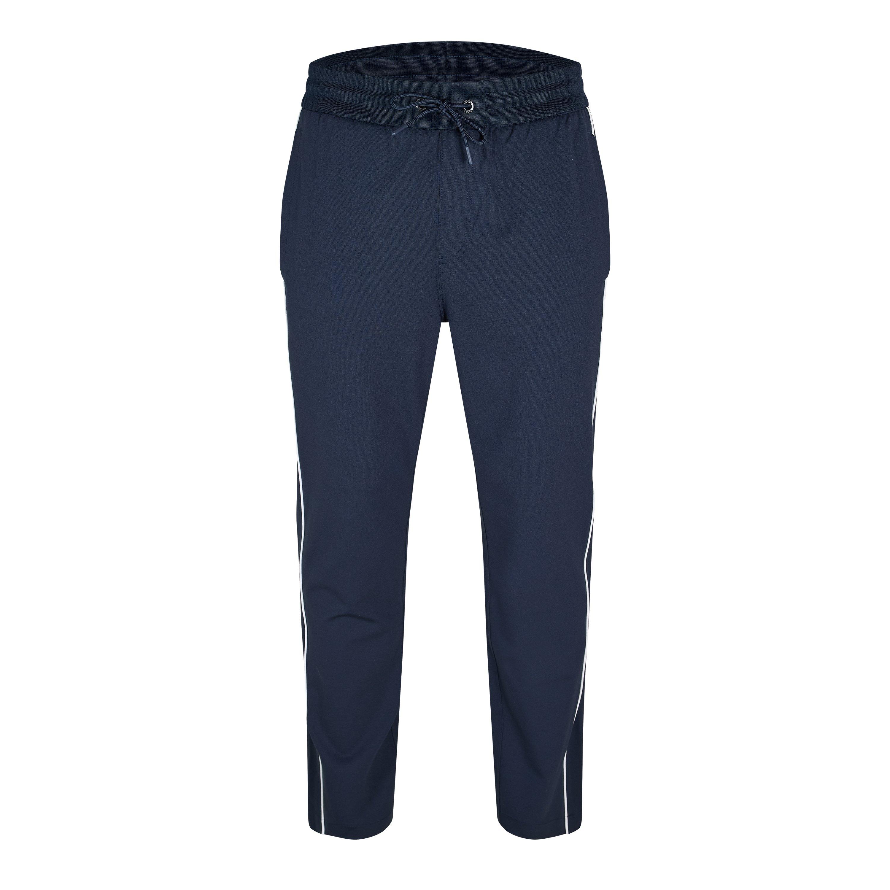 Dark Blue - Boss - Men's Lamont Closed Hem Woven Tracksuit Joggers - 1