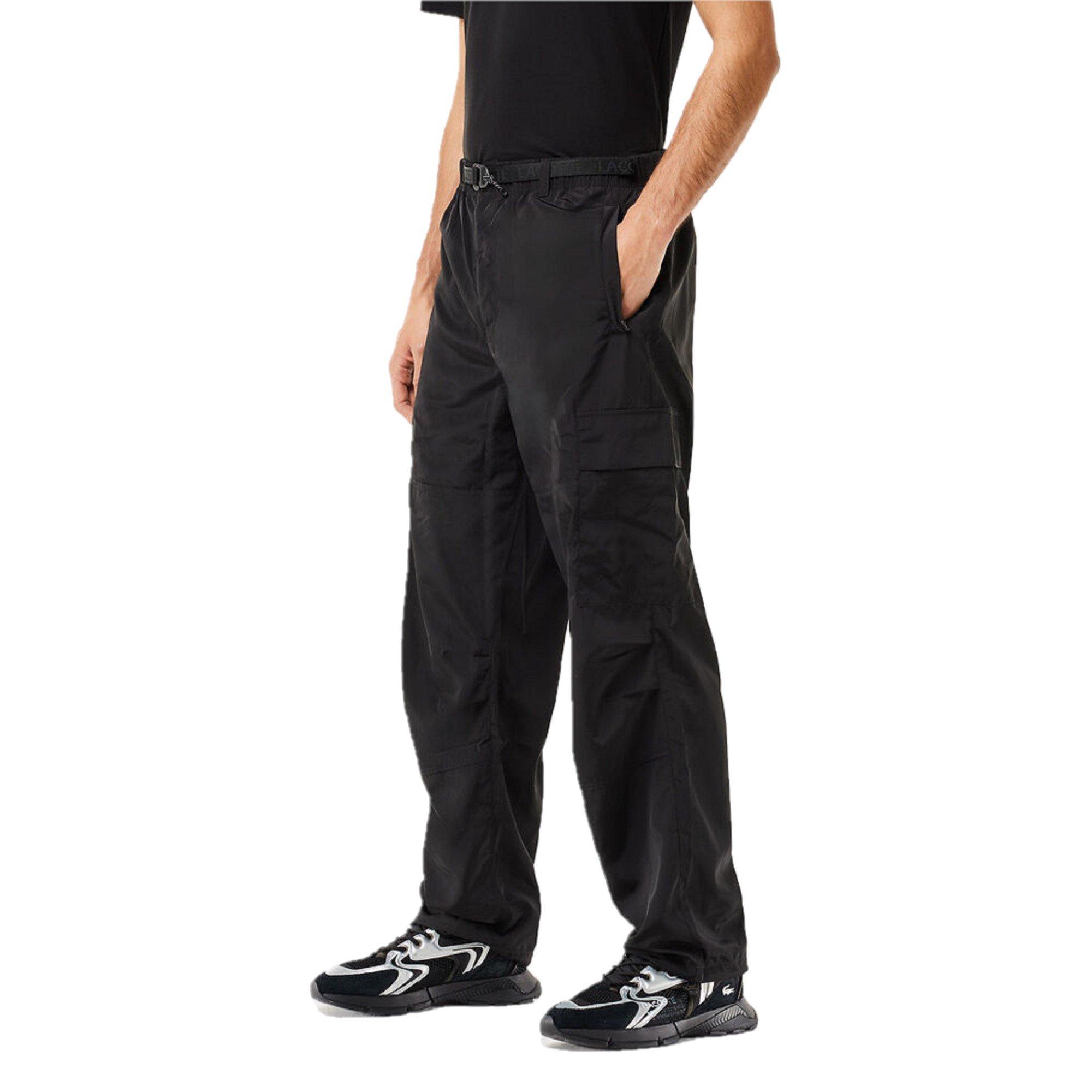 Black - Lacoste - Men's Open Cuff Woven Relaxed Fit Joggers - 1