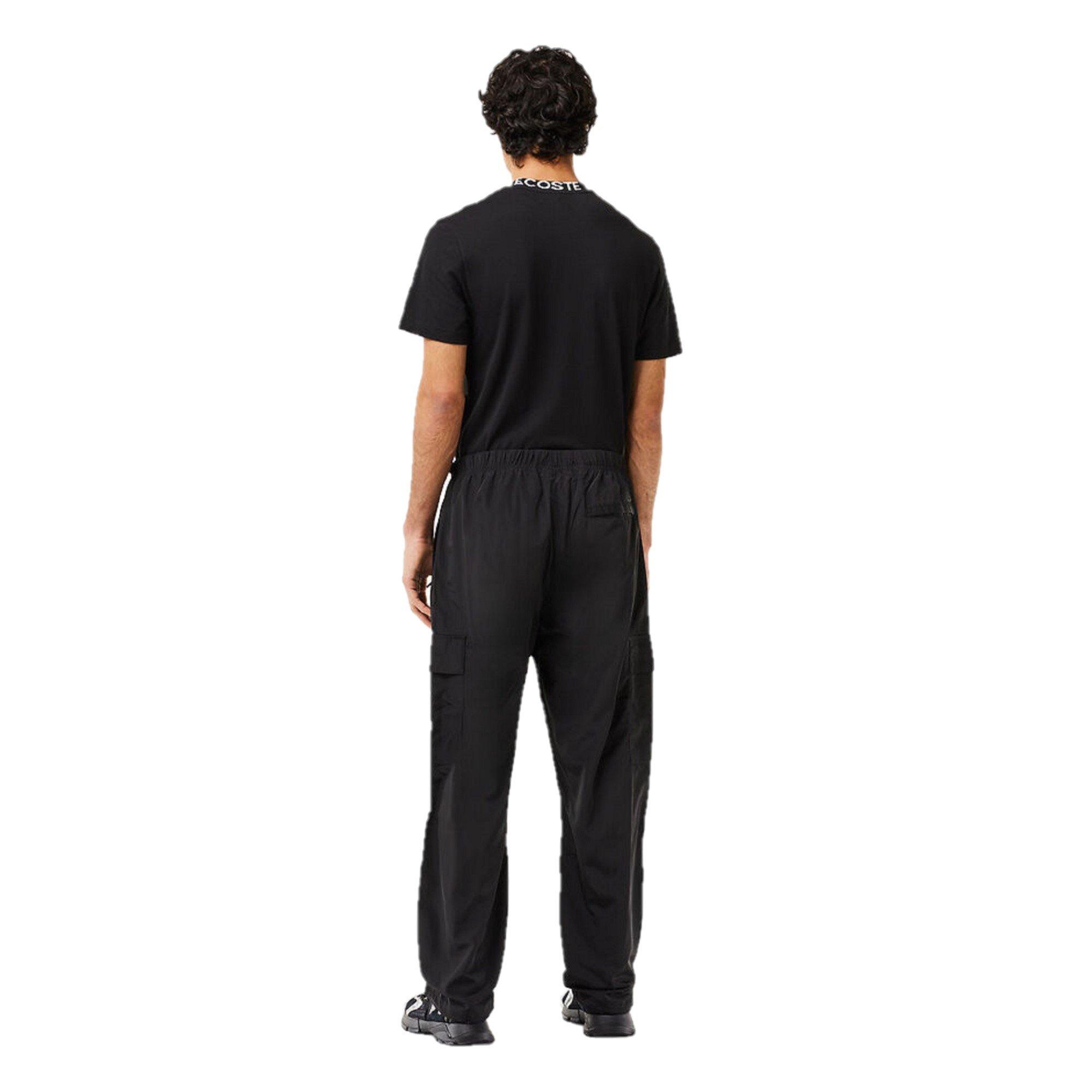 Noir - Lacoste - Men's Open Hem Woven Joggers - 2
