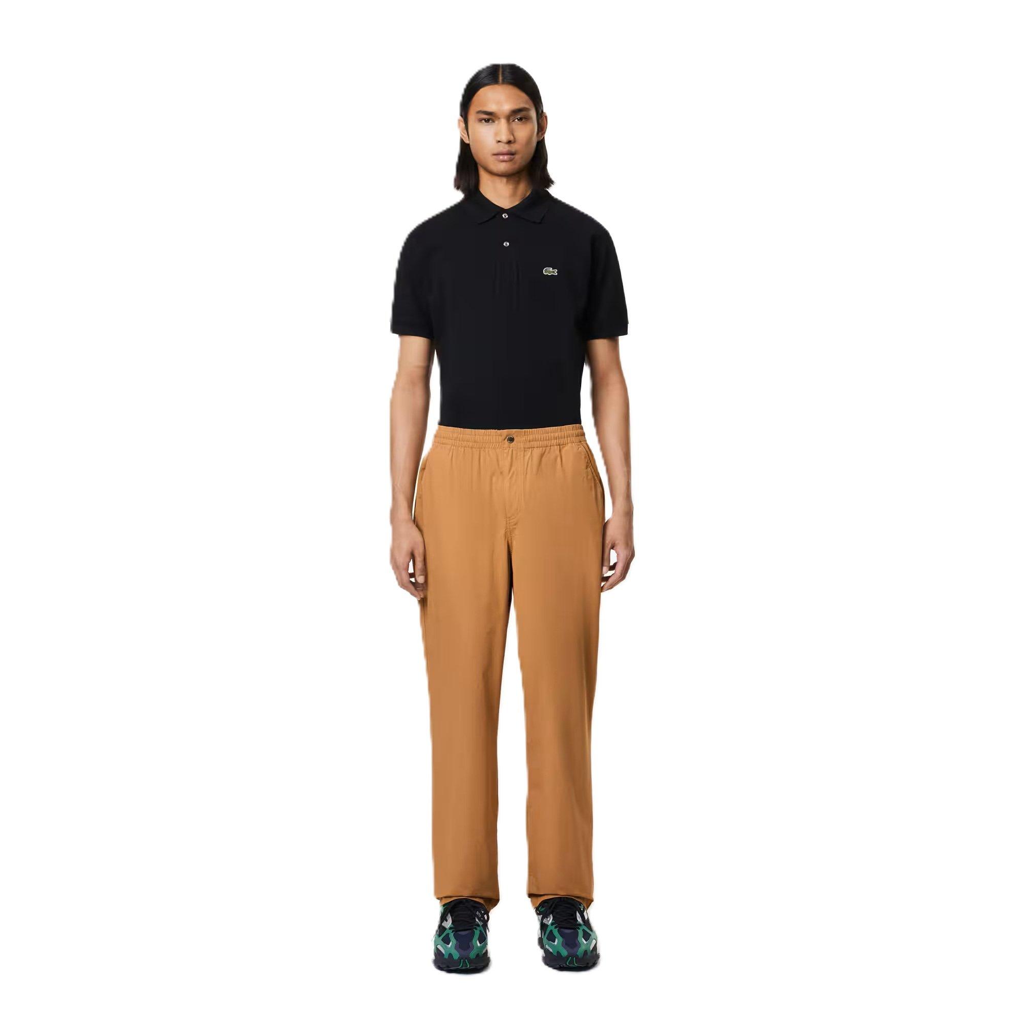 Sand - Lacoste - Men's Relaxed Open Hem Woven Joggers - 3