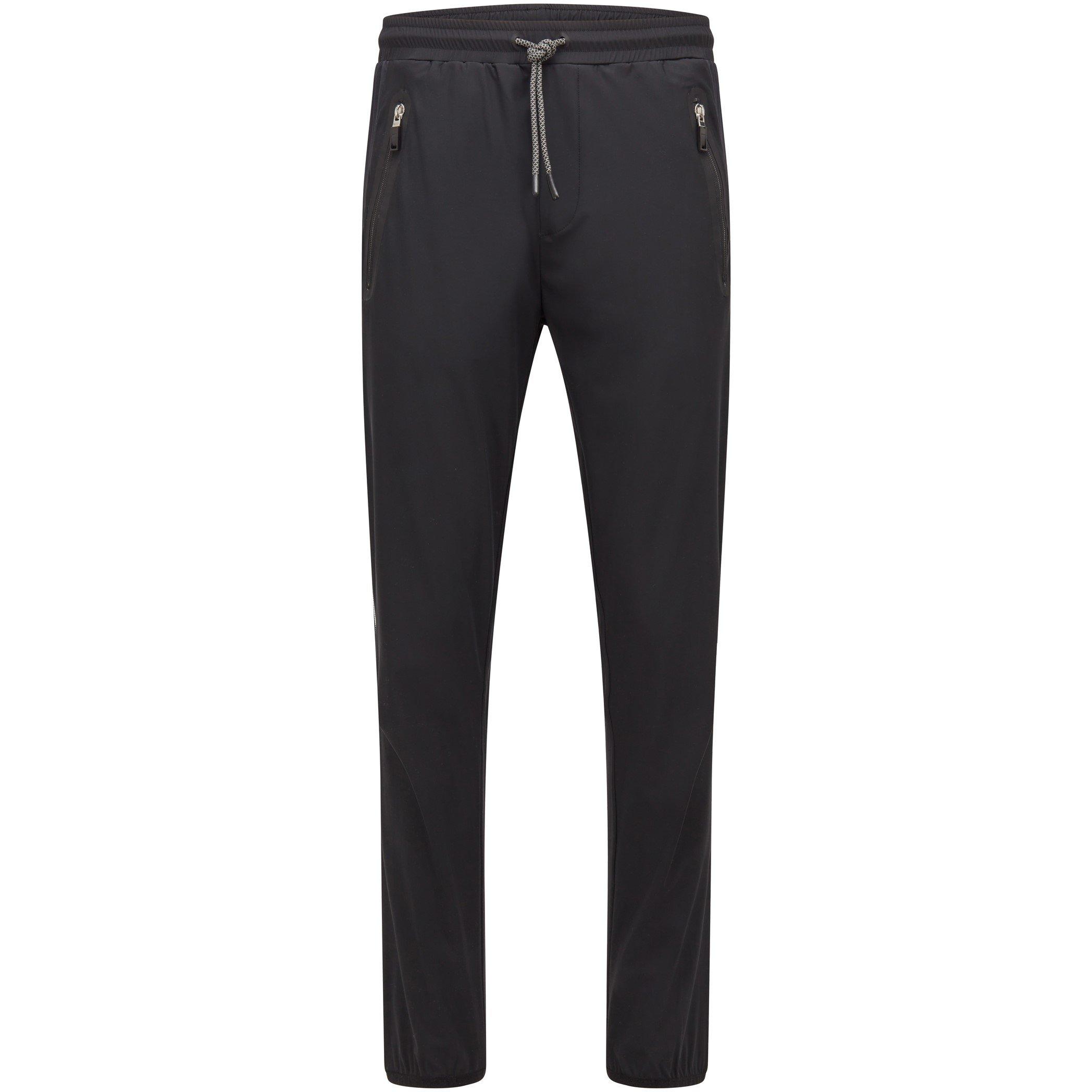 Black Laced Cuffed Standard Fit Classic Hem Men's Tracksuit Bottom - 84682 main image 0