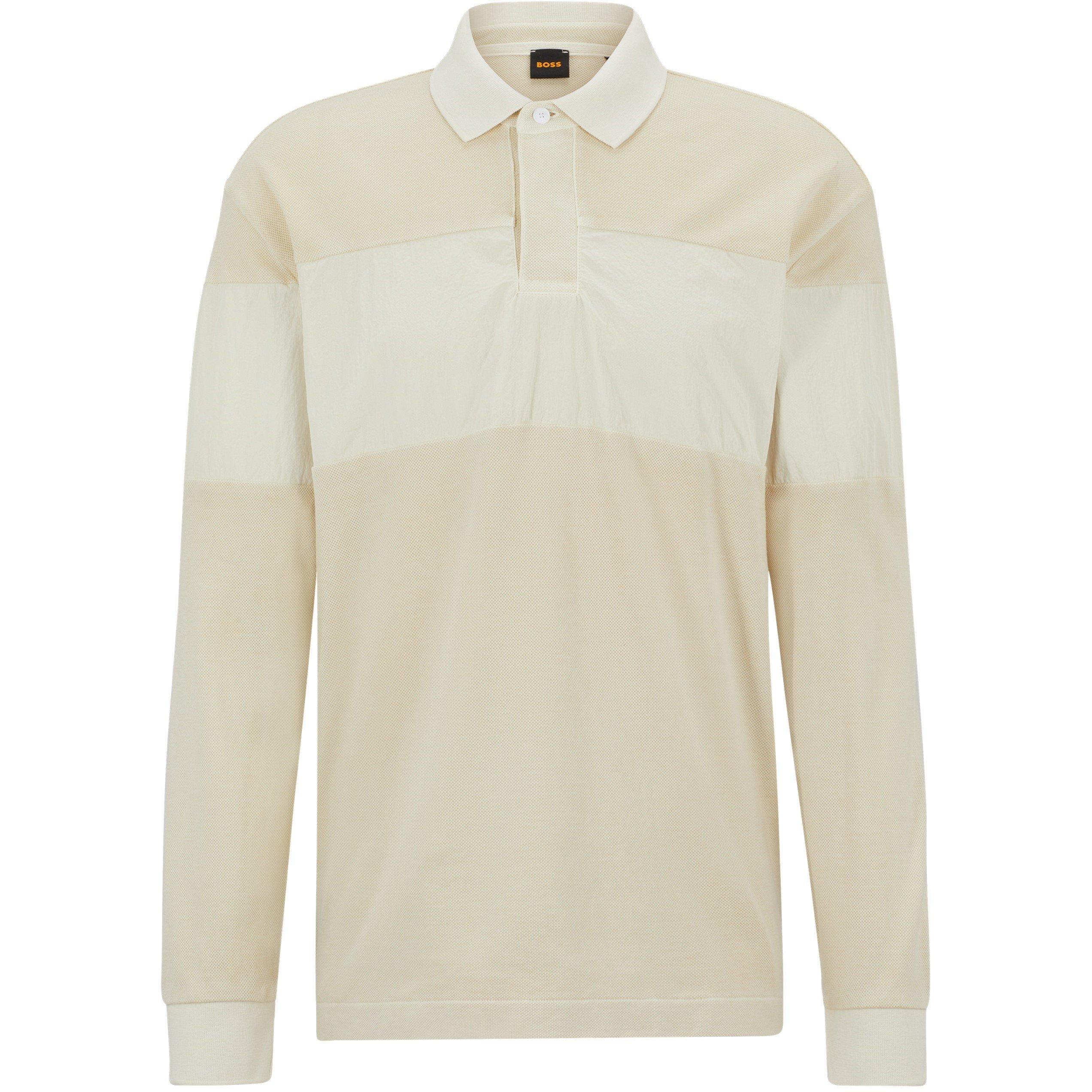 Light Beige - Boss - Men's Pugby Closed Hem Tracksuit Bottoms