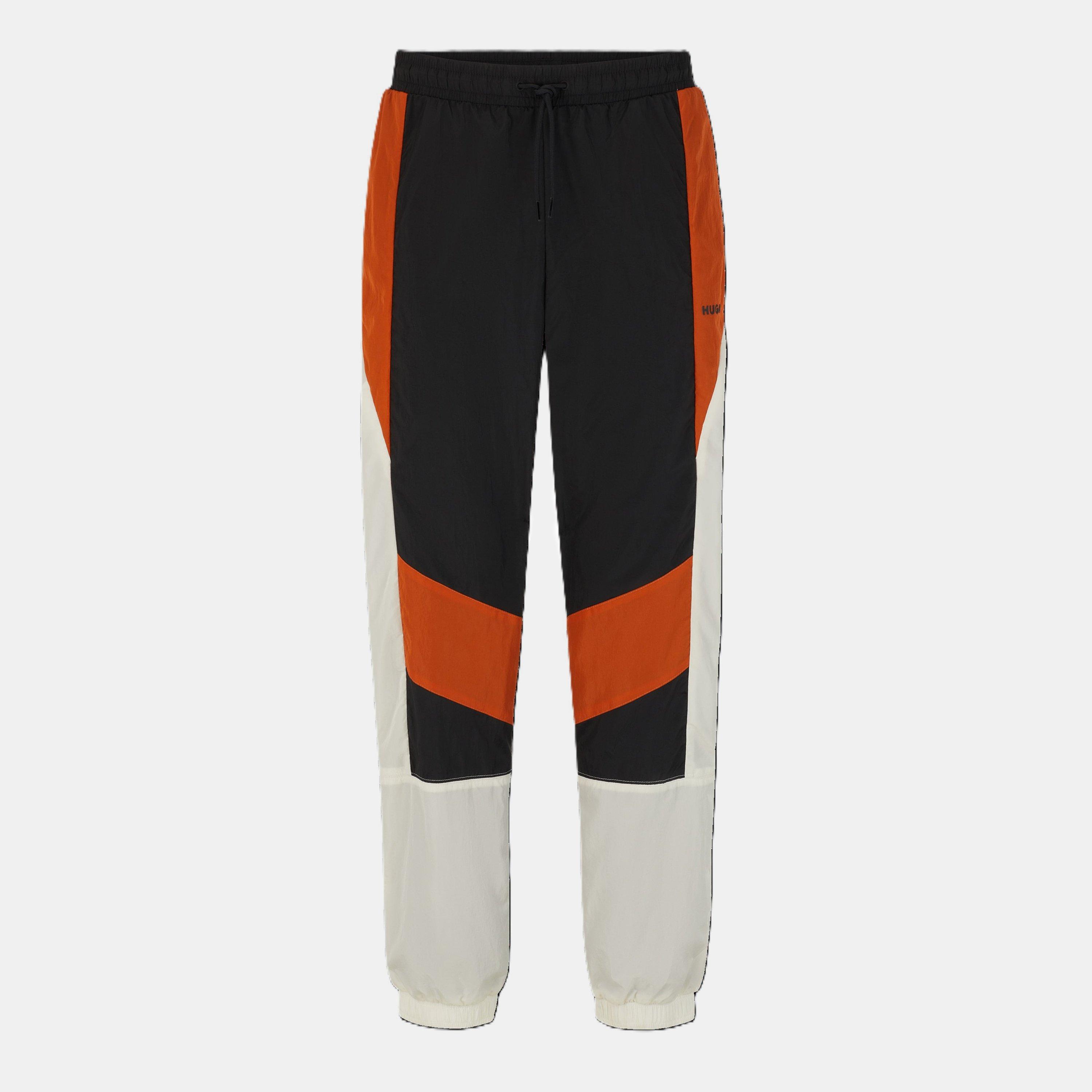 Black - Hugo - Men's Delem Black Closed Hem Woven Tracksuit Joggers