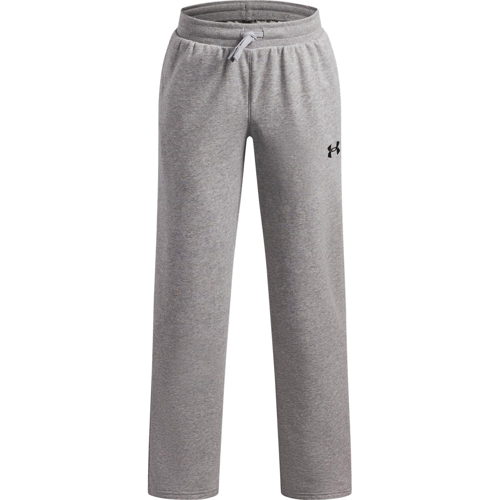 Under Armour Boys Kids' Open Hem Woven Tracksuit Joggers - Mod Gray/Black - 13 (XL)
