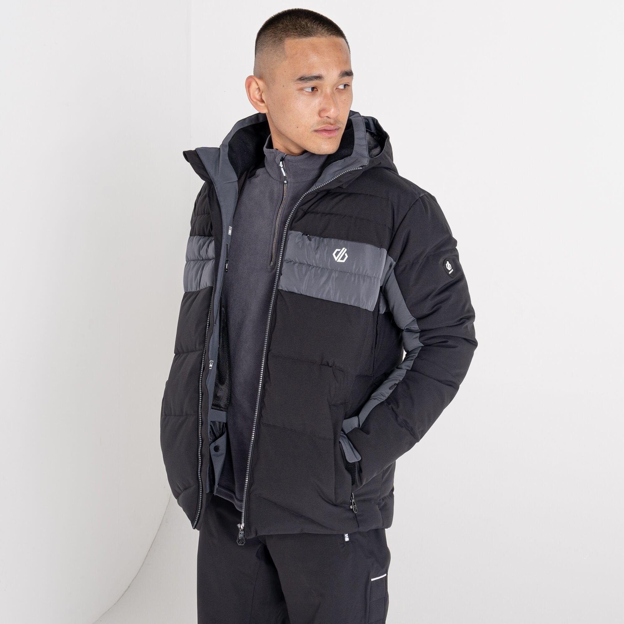 Black/Ebony - Dare 2b - Men's Denote Waterproof Recycled Long Sleeve Ski Jacket - 7