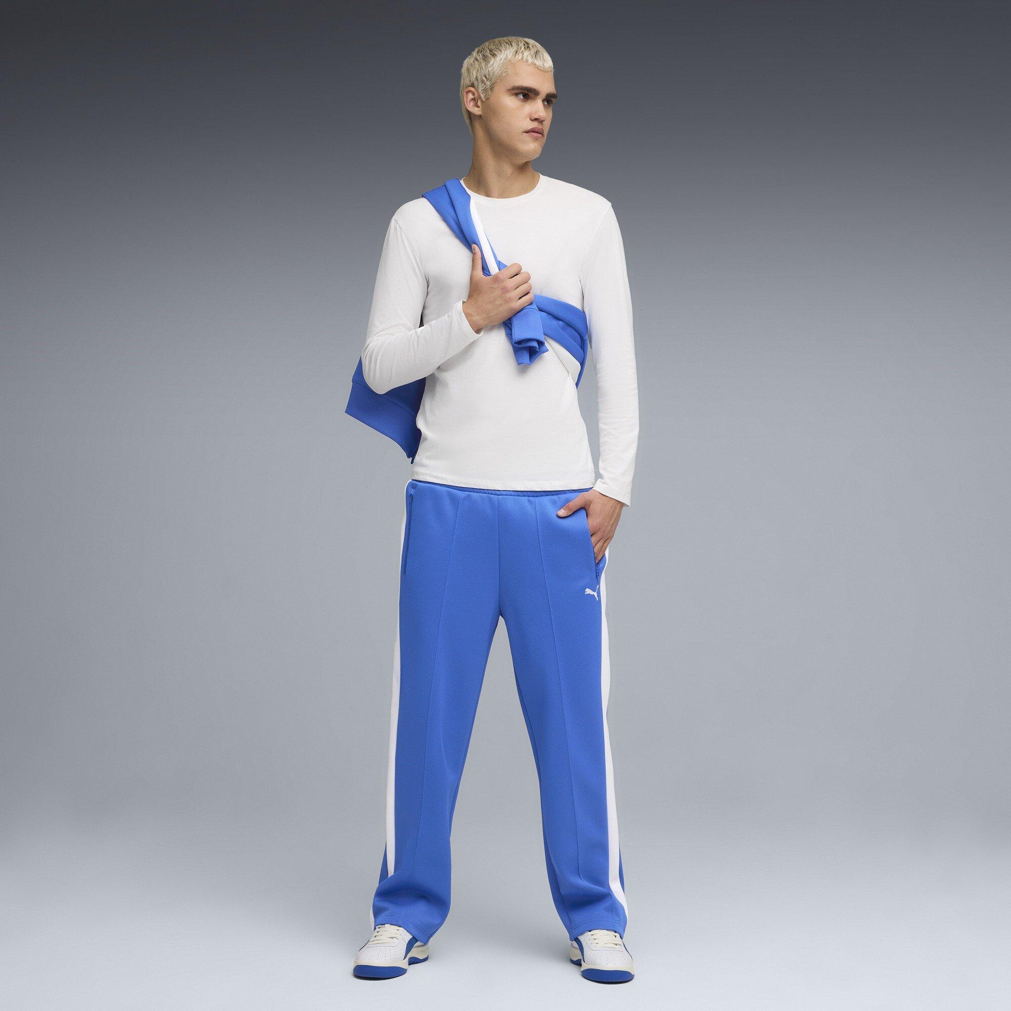Mountain Blue - Puma - Men's Always On Relaxed Straight Open Hem Woven Tracksuit Joggers - 5
