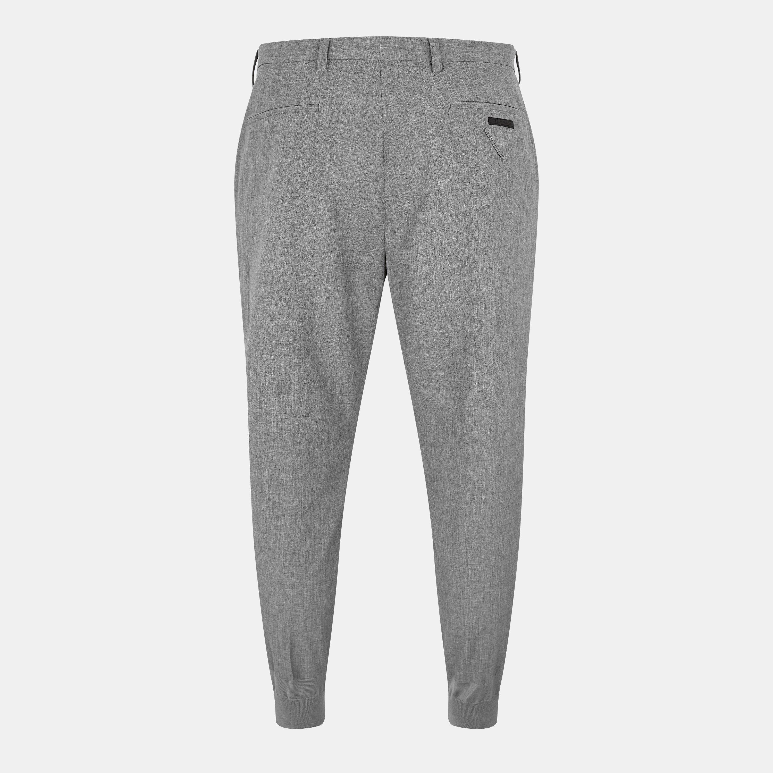 Grigio - Prada - Men's Wool Closed Hem Woven Joggers - 2
