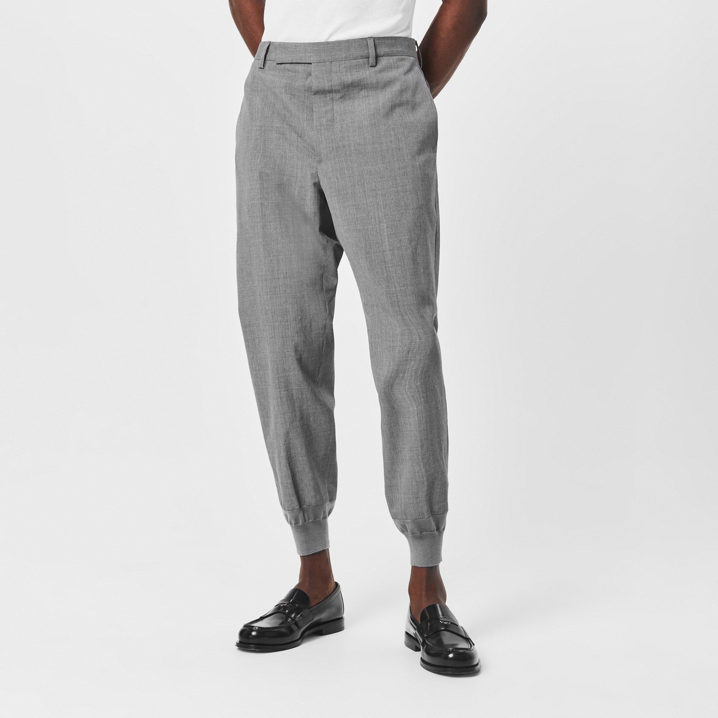 Grigio - Prada - Men's Wool Closed Hem Woven Joggers - 3