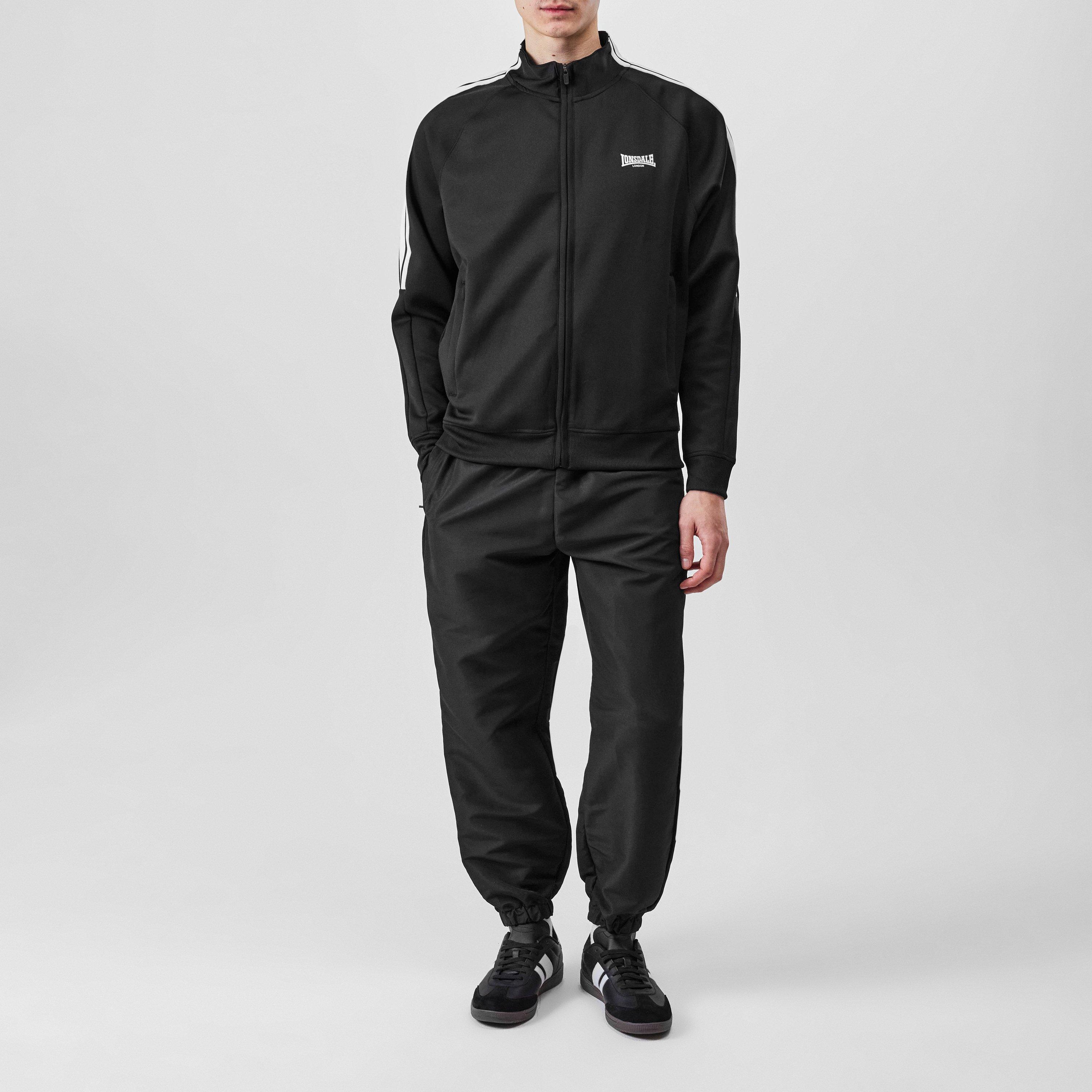 Black - Lonsdale - Essential CH Woven Jogging Bottoms Mens - 6