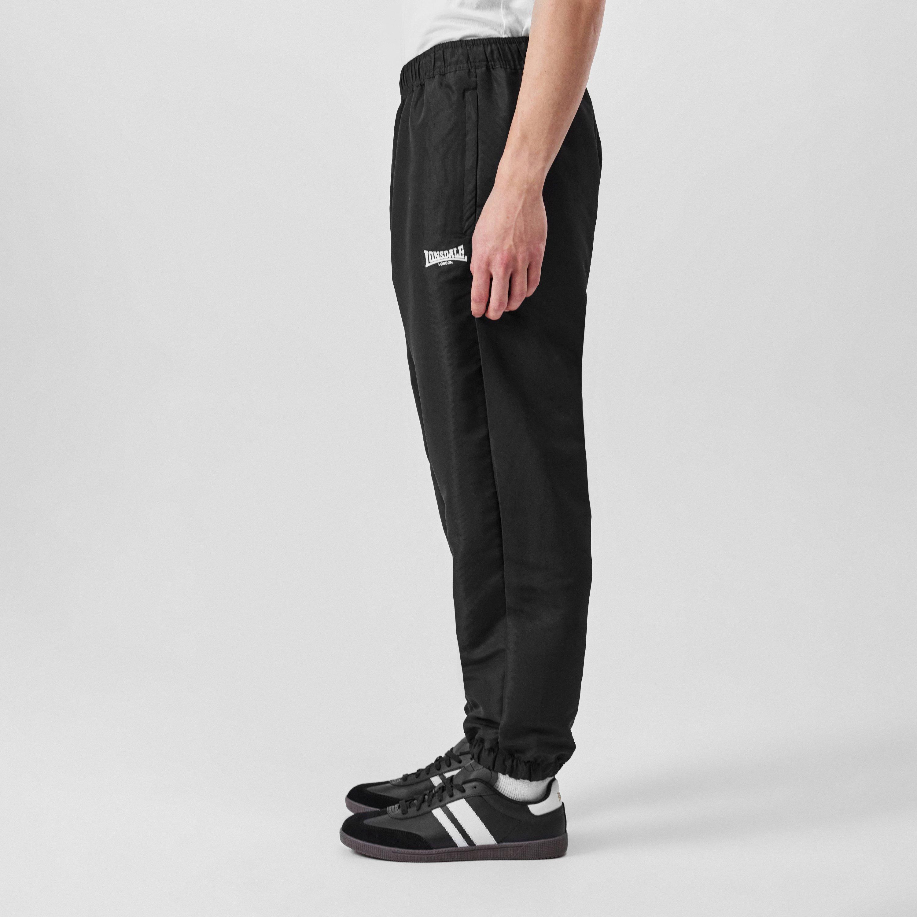 Black - Lonsdale - Essential CH Woven Jogging Bottoms Mens - 7