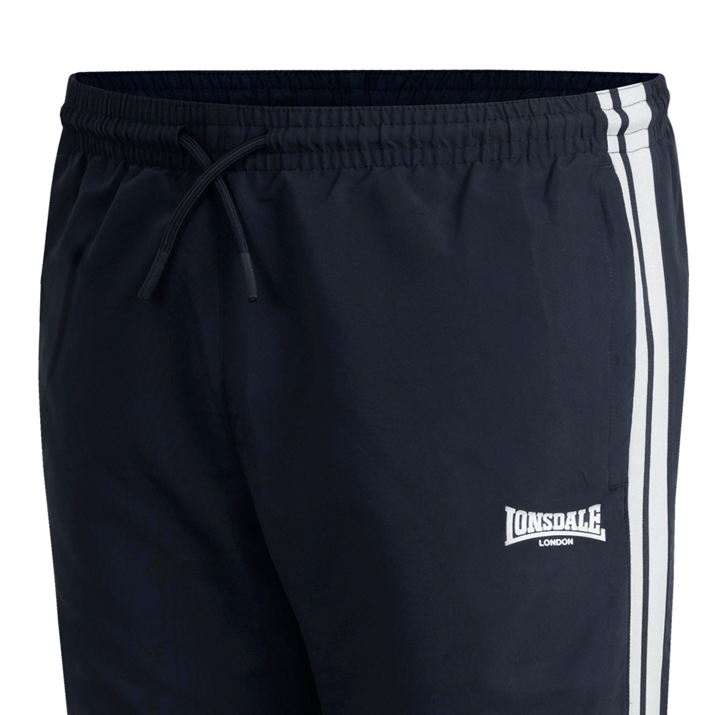 Black - Lonsdale - 2 Stripe CH Woven Pant Mens - 4