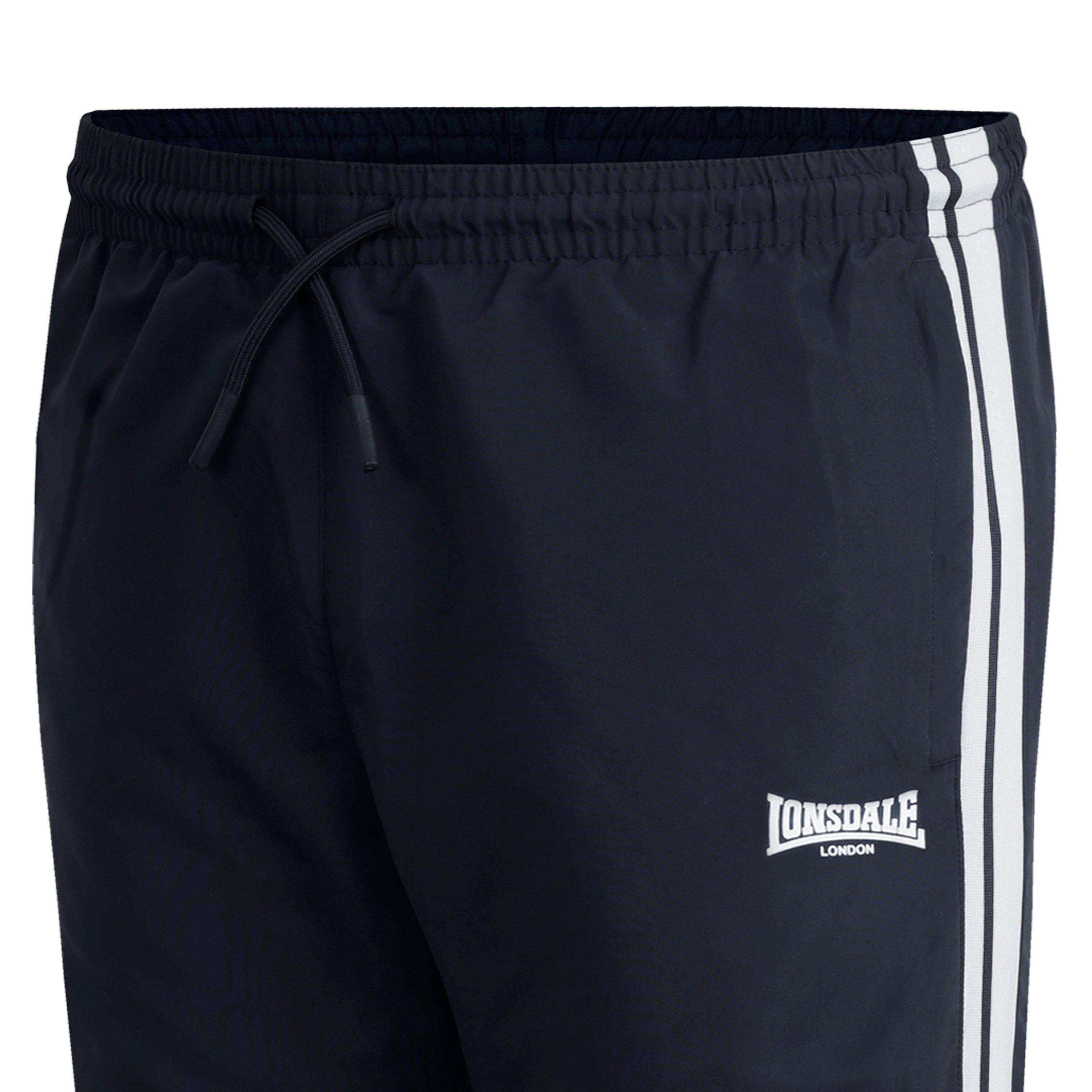 Black - Lonsdale - 2 Stripe OH Woven Bottom Mens - 4