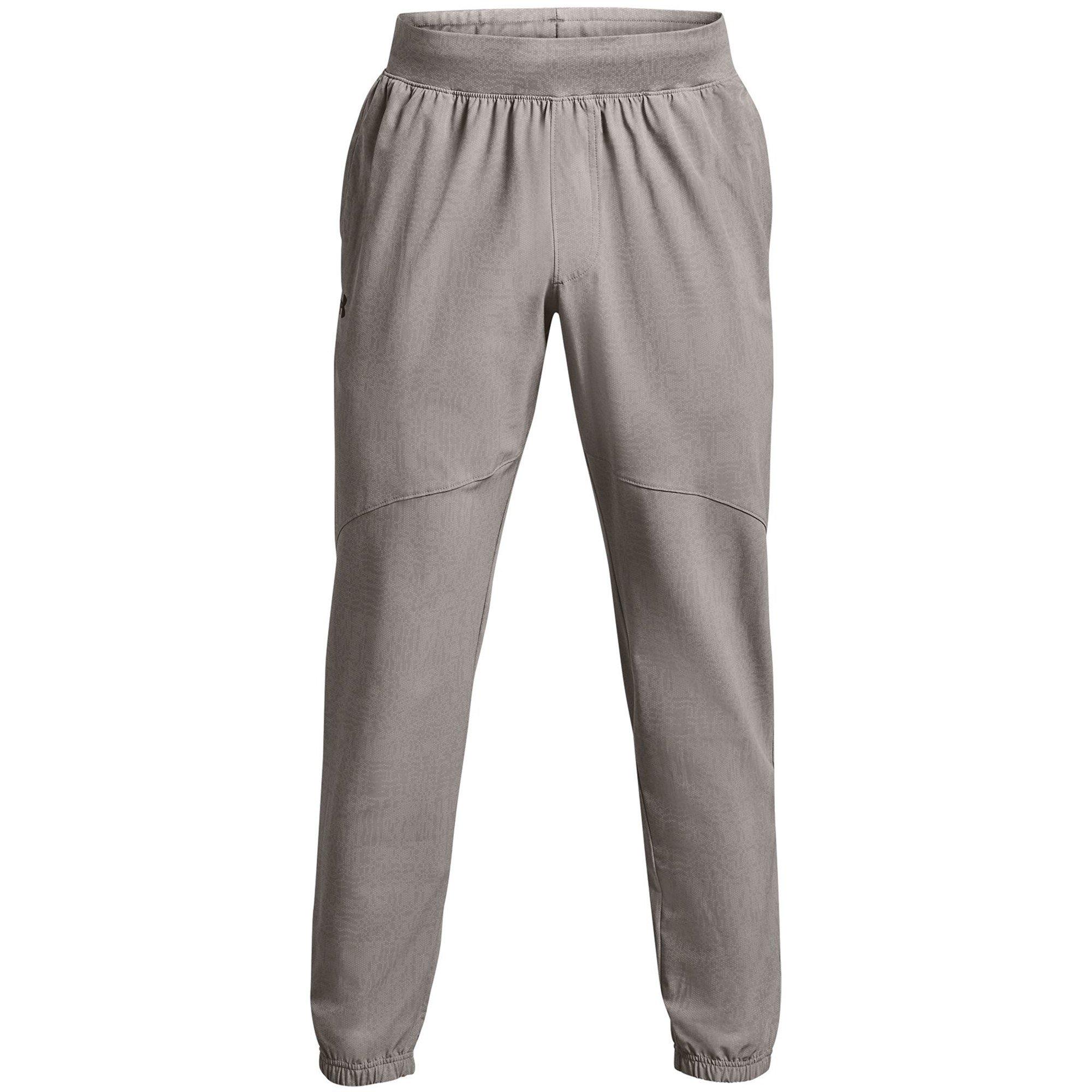 Grey - Under Armour - Men's Stretch Printed Closed Hem Woven Joggers - 1