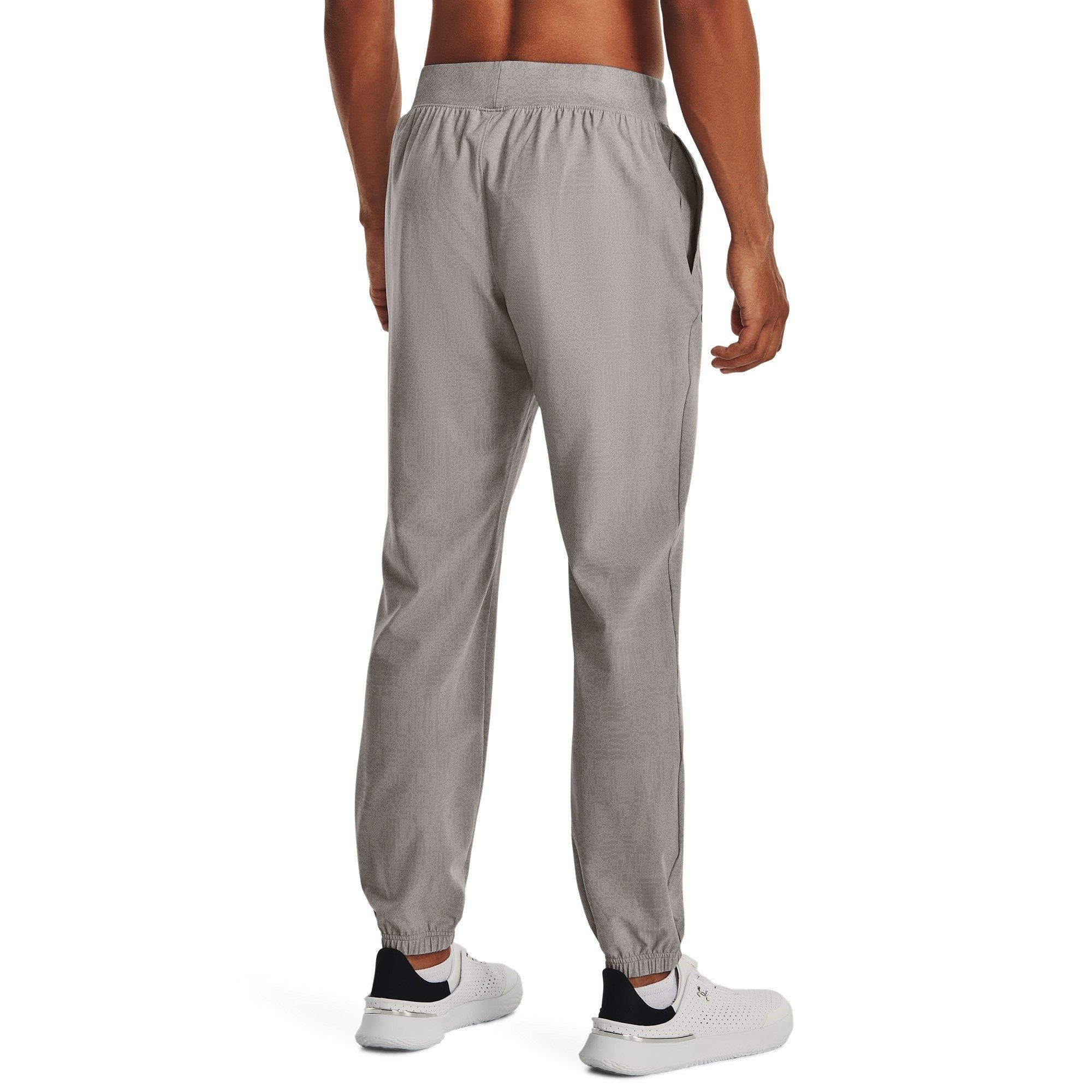 Grey - Under Armour - Stretch Printed Closed Hem Woven Joggers - 3