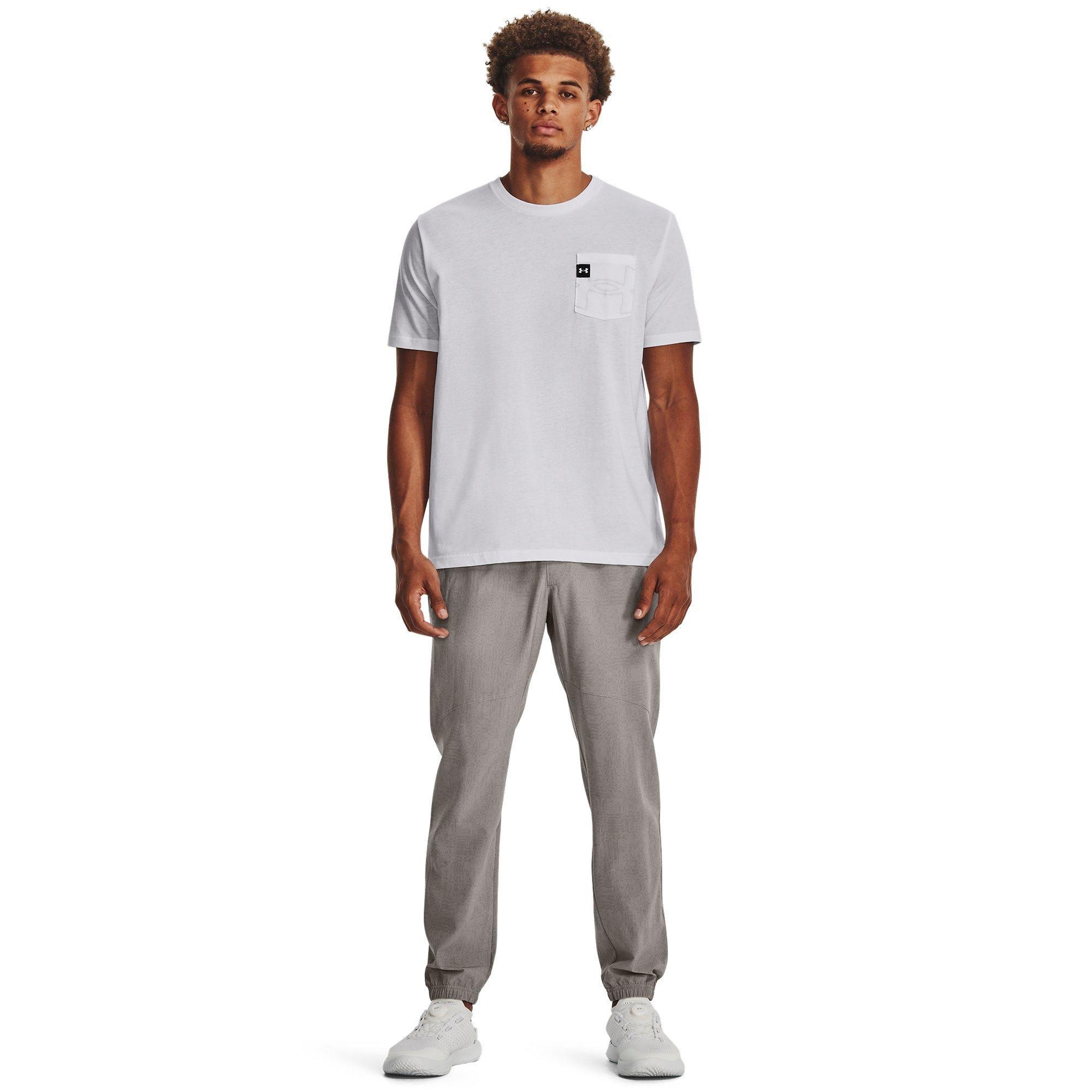 Grey - Under Armour - Stretch Printed Closed Hem Woven Joggers - 4