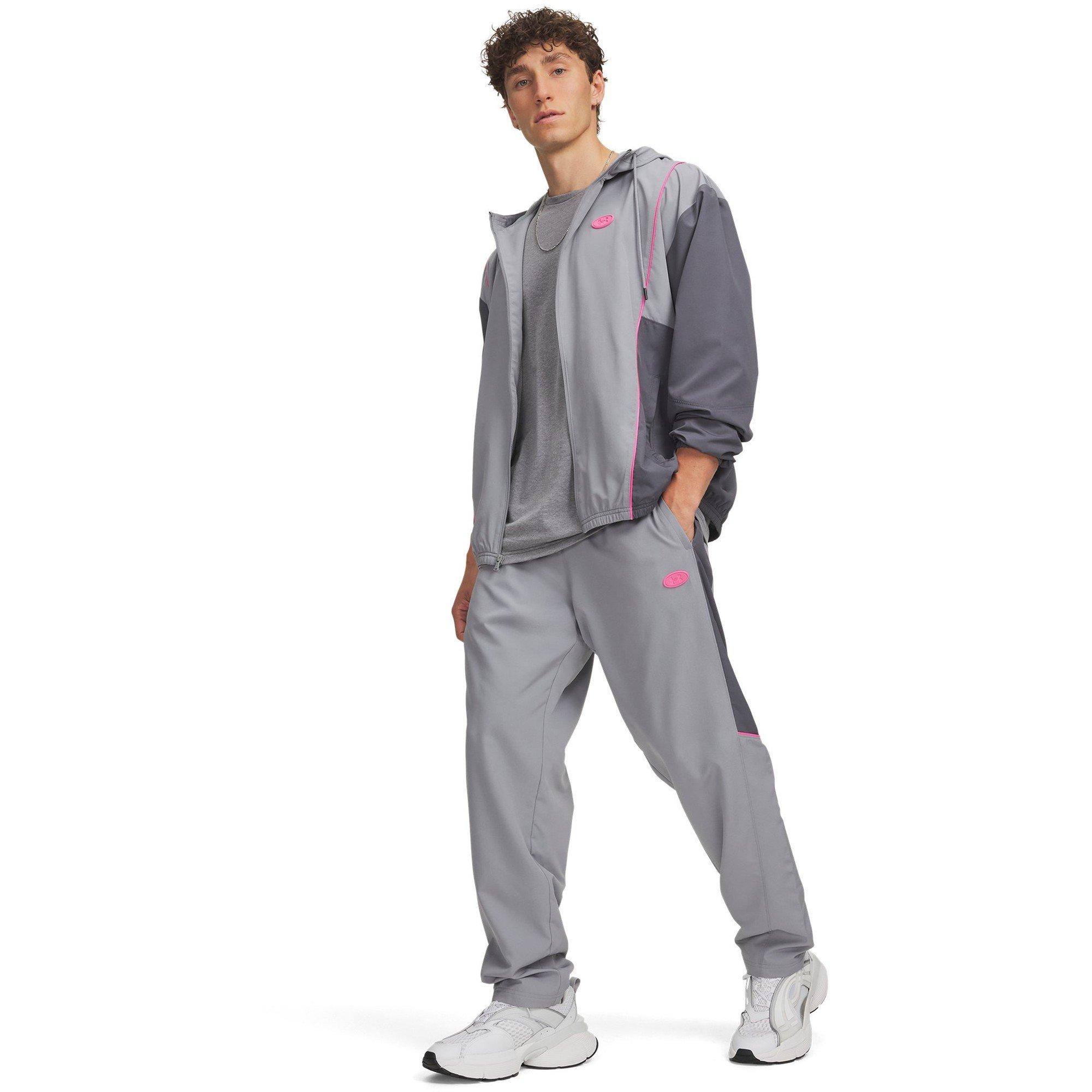 Steel Grey/Pink - Under Armour - Men's Rival Woven Joggers - 4